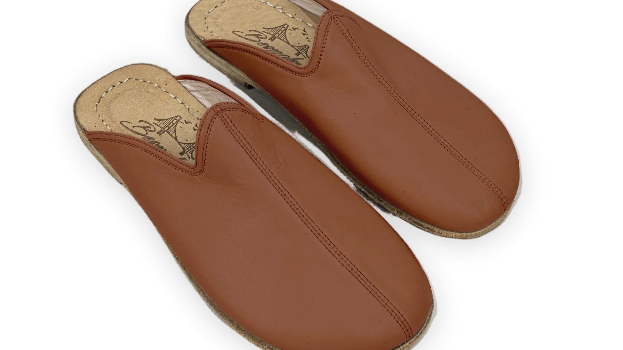 Handmade barefoot slippers in dark coffee full-grain leather with a wide toe box and zero drop sole