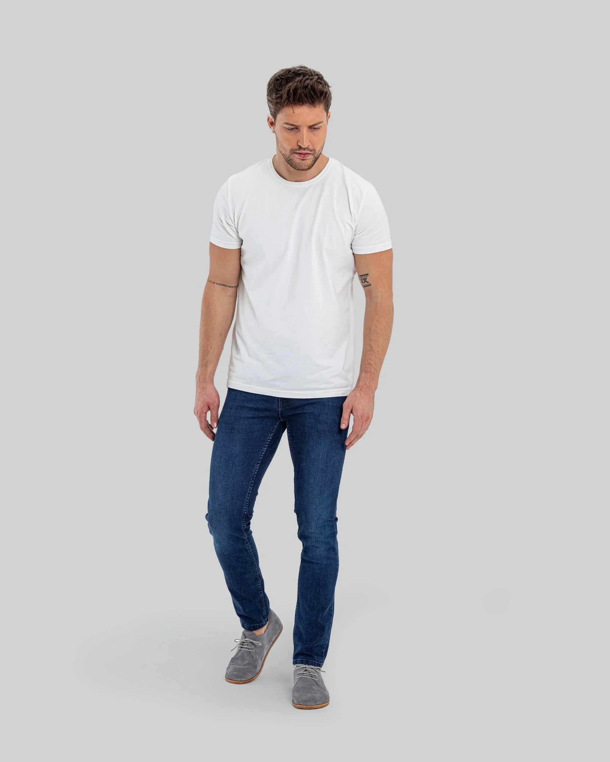 Paire Chaussures Oxford grises - Cuir de veau pieds nus, embout large | Bespoky