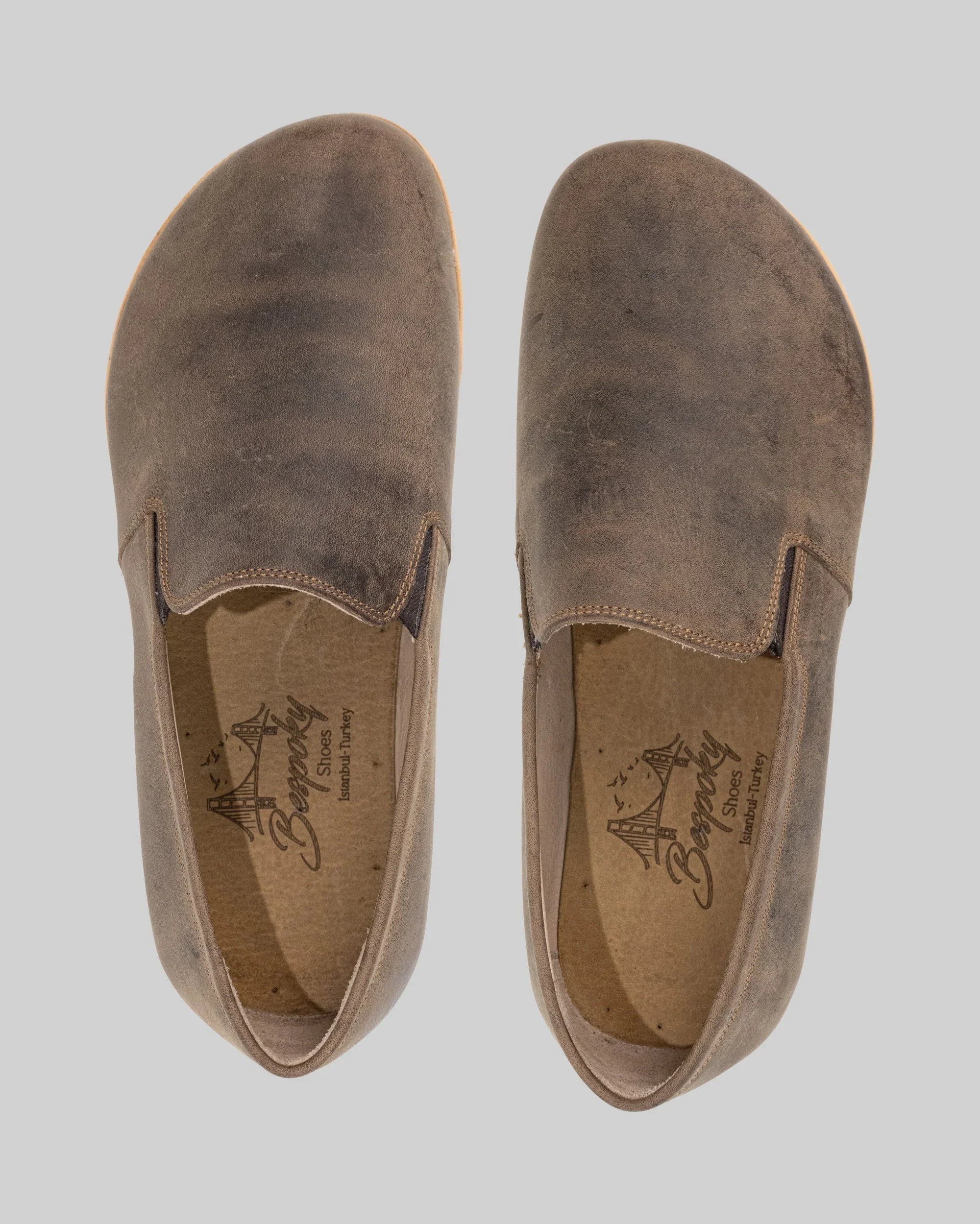 Top view Leather Barefoot Shoes - Handcrafted Calf Leather | Bespoky