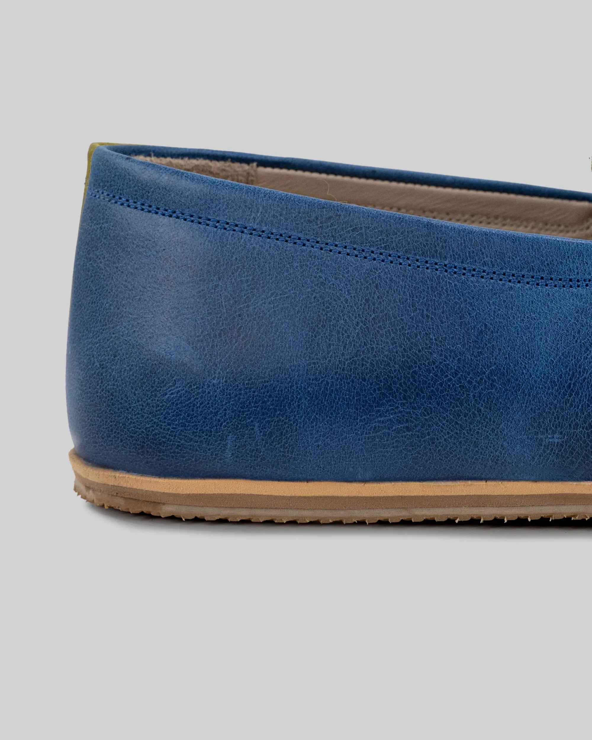 Detail Blue Barefoot Shoes - Handcrafted Calf Leather Turkey | Bespoky