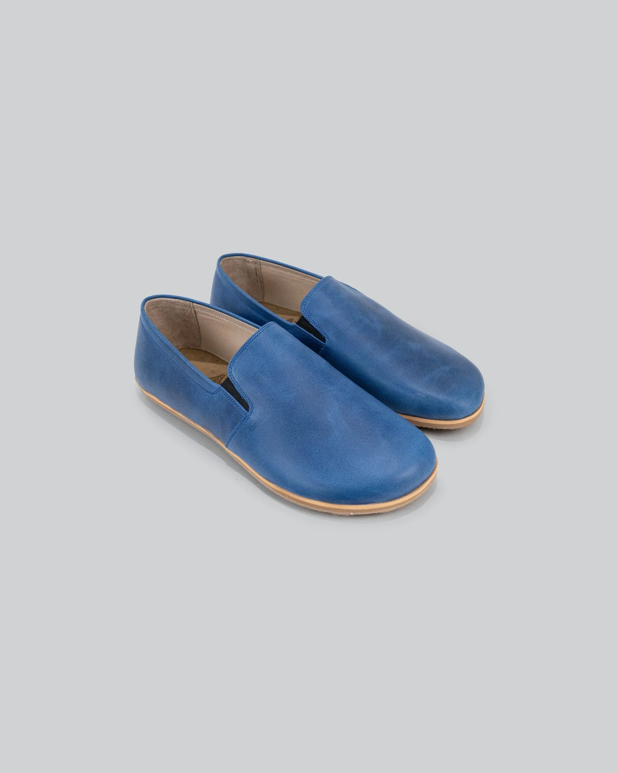 Men's Blue Barefoot Shoes - Handcrafted Calf Leather Wide Toe Box | Bespoky