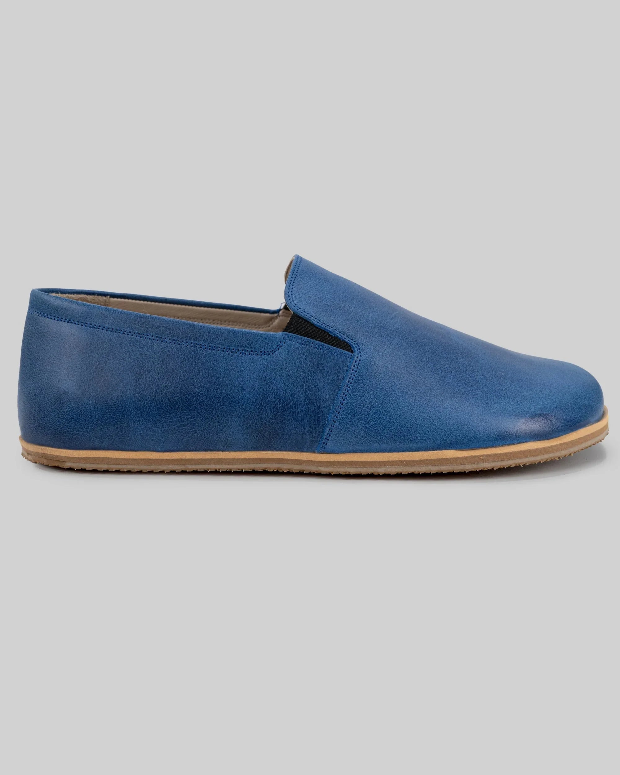 Top view Blue Barefoot Shoes - Handcrafted Calf Leather | Bespoky