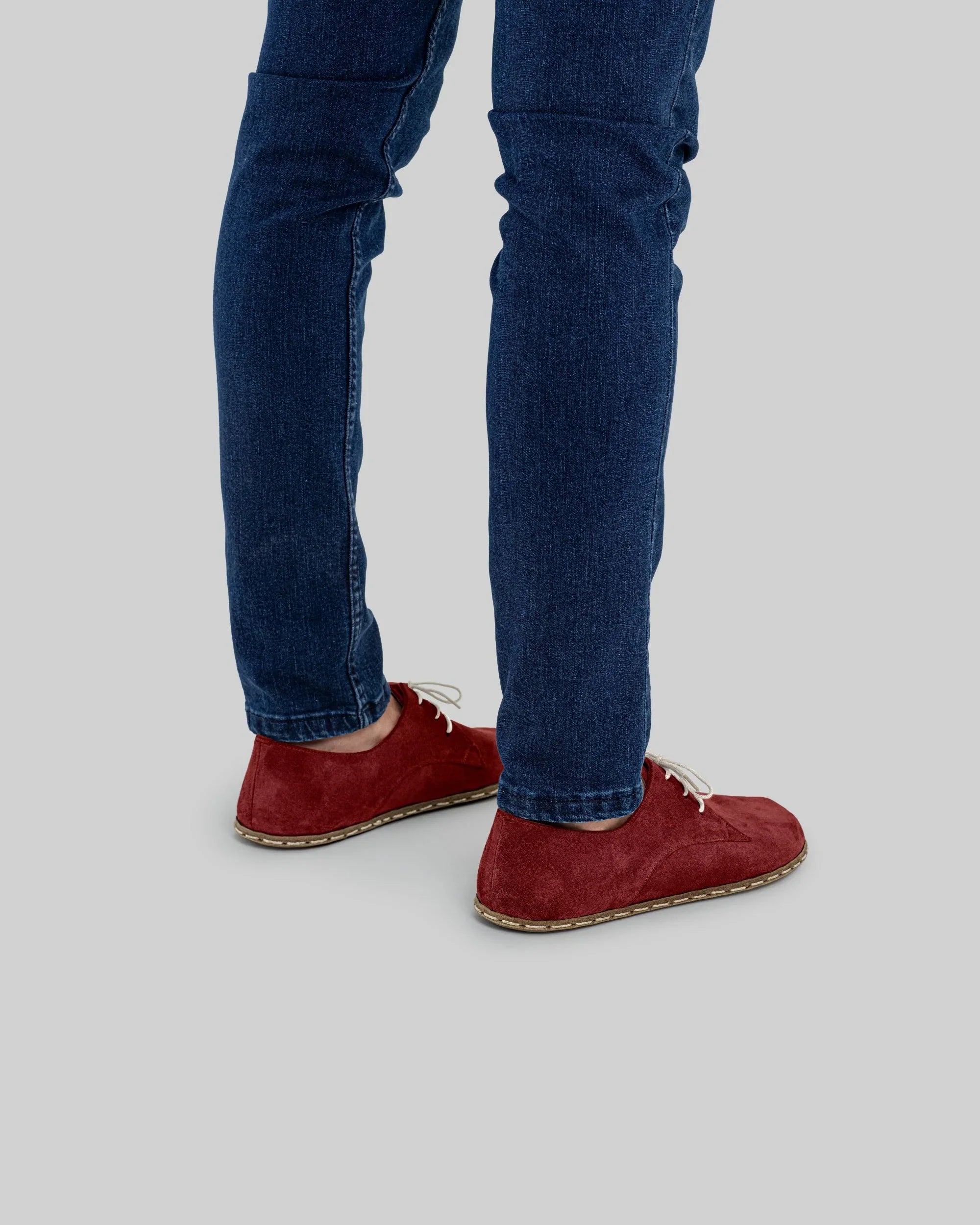 Top view Burgundy Suede Oxford Shoes - Handcrafted Calf Leather | Bespoky