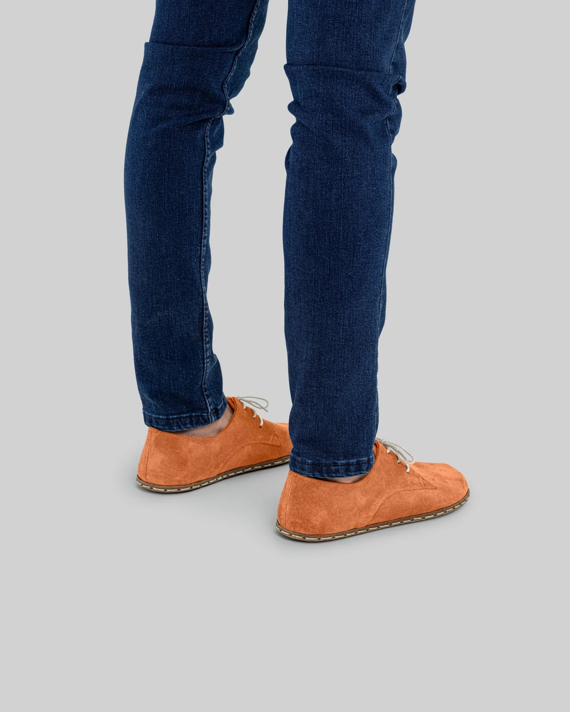 Top view Orange Suede Oxford Shoes - Handcrafted Calf Leather | Bespoky