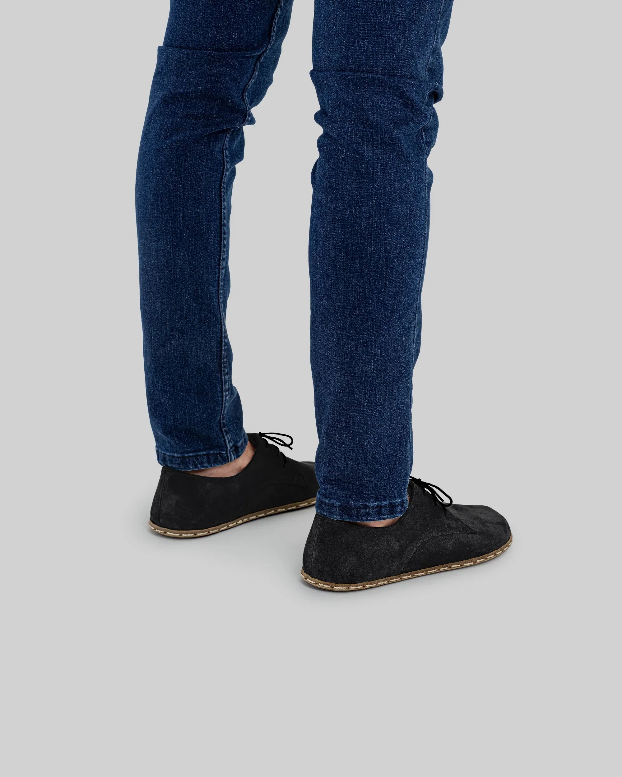 Top view Black Suede Oxford Shoes - Handcrafted Calf Leather | Bespoky