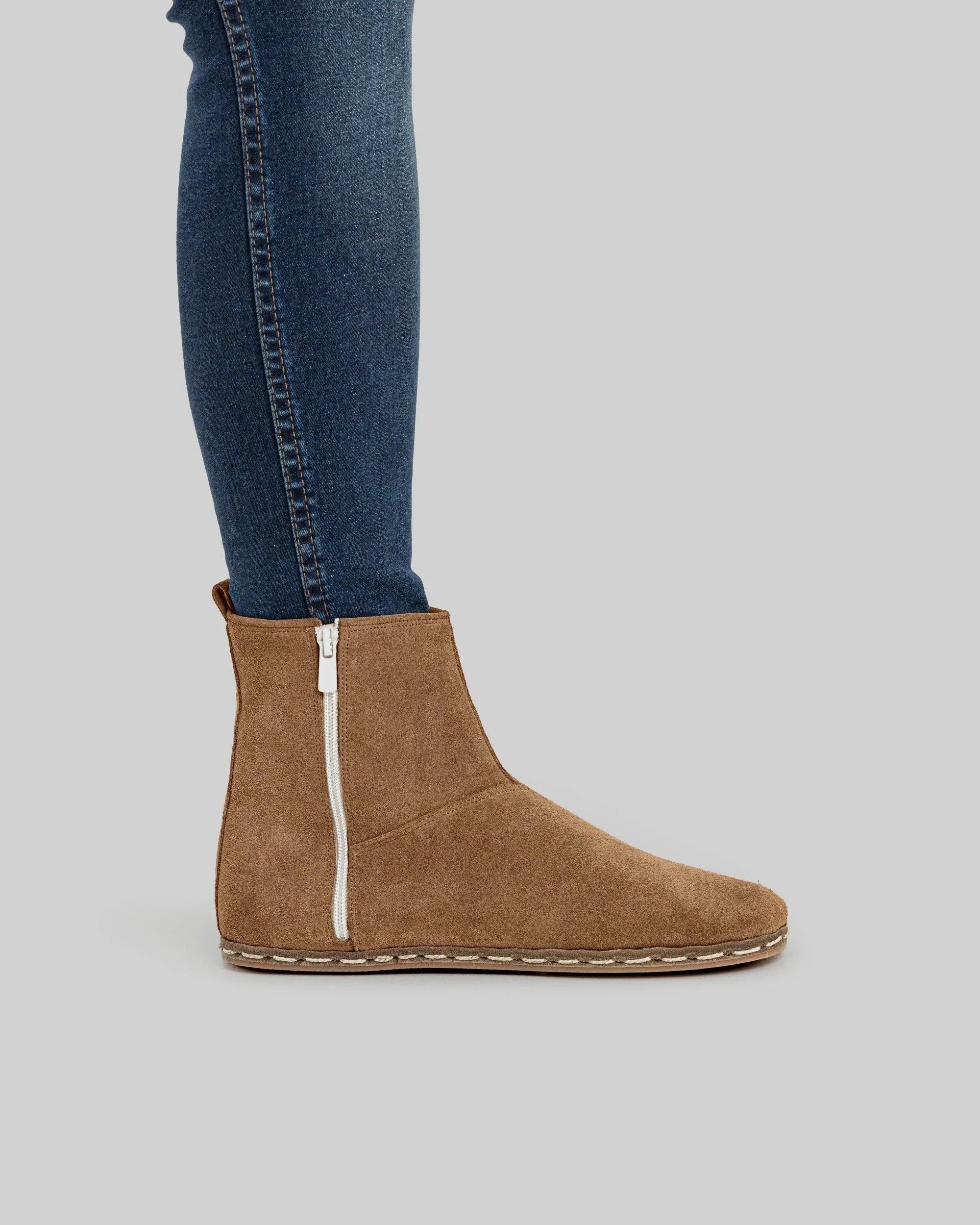 Detail Tan Suede Chelsea Boots - Handcrafted Calf Leather Turkey | Bespoky