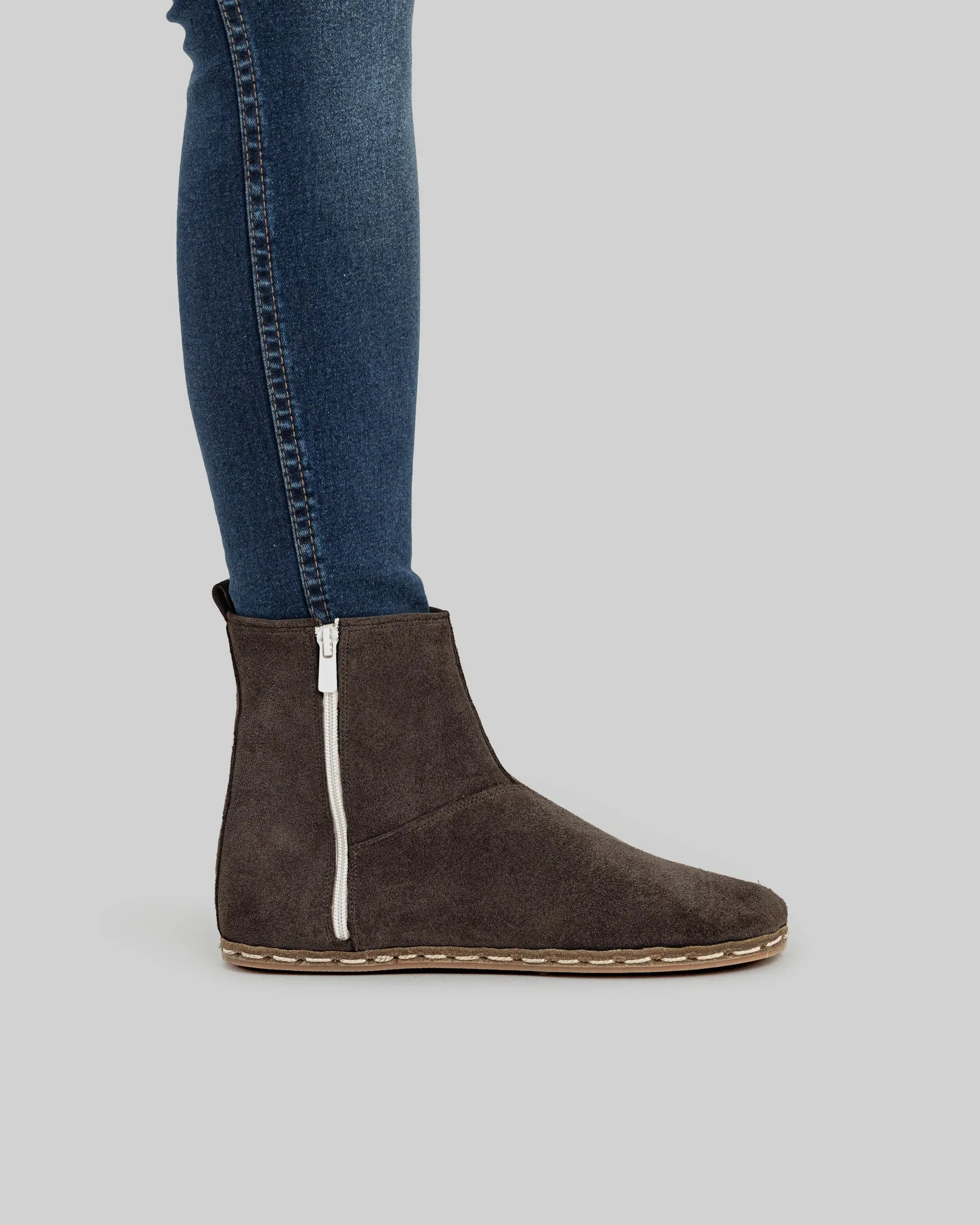 Pair Brown Chelsea Boots - Barefoot Wide Toe Calf Leather | Bespoky