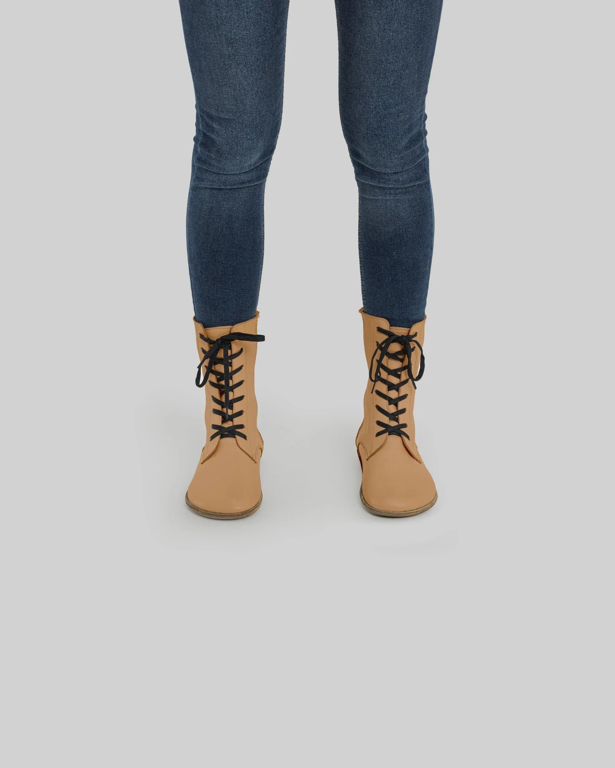 Pair Undyed Barefoot Boot - Barefoot Wide Toe Calf Leather | Bespoky