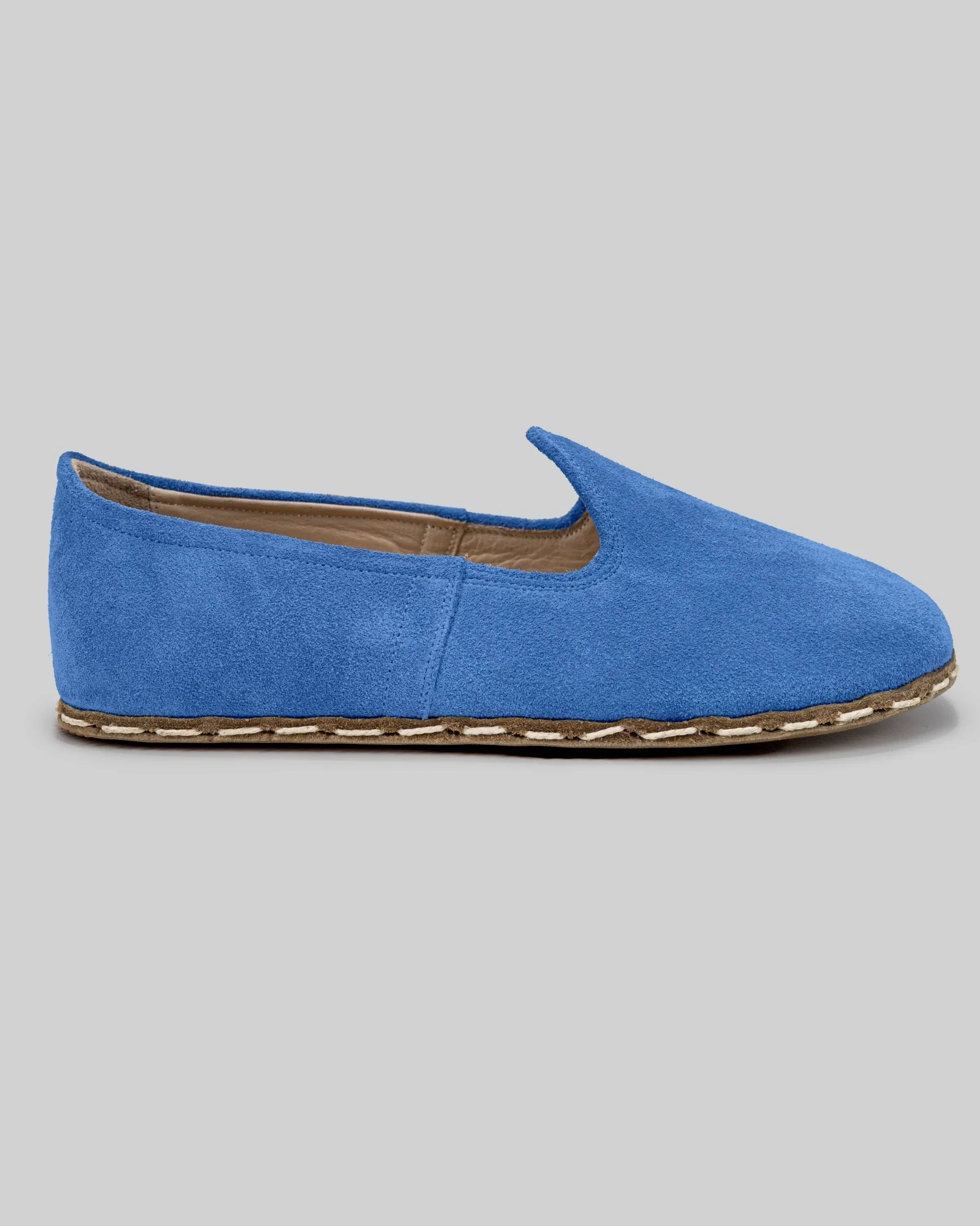 Pair Blue Barefoot Yemeni - Barefoot Wide Toe Calf Leather | Bespoky