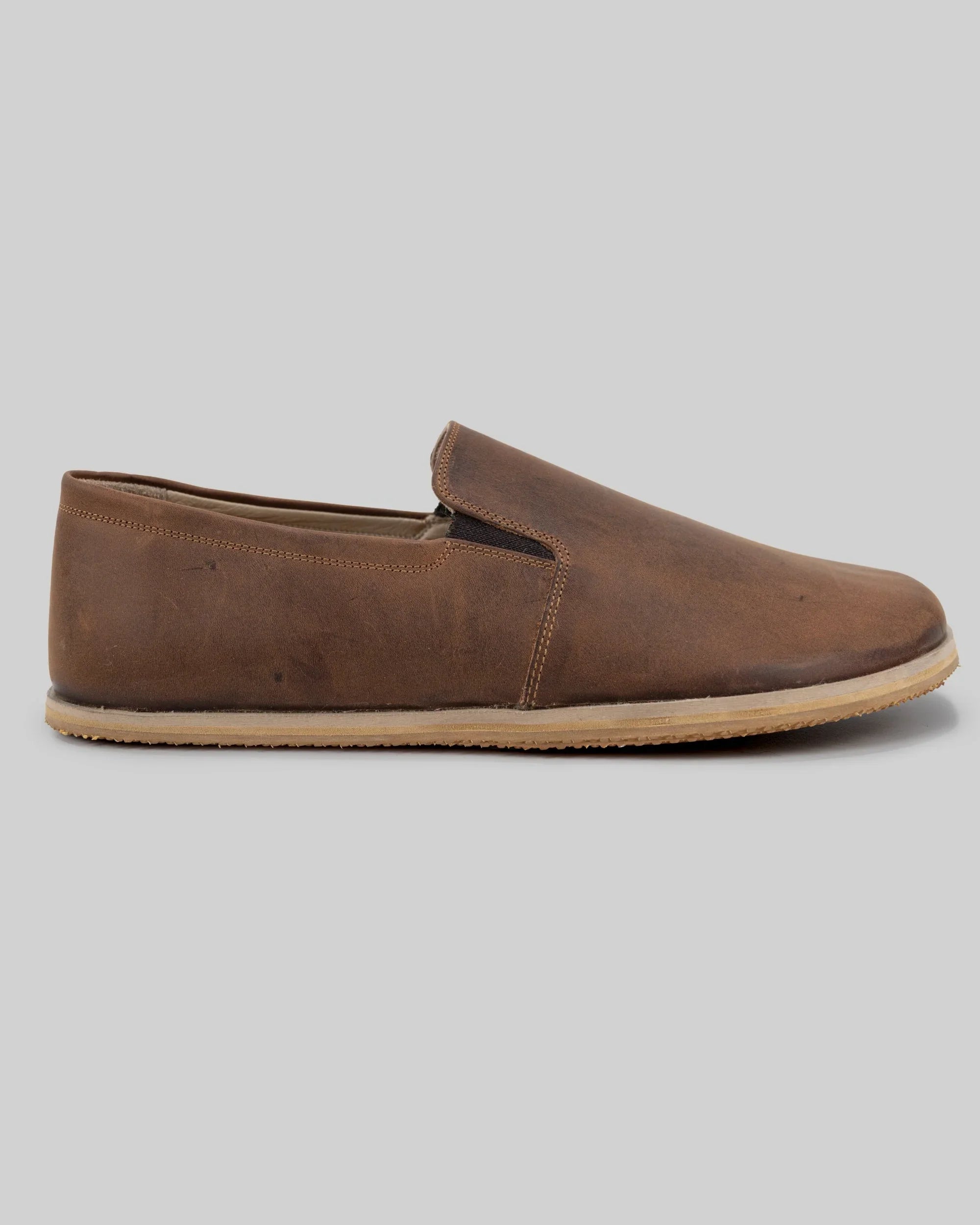 Top view Tan Barefoot Shoes - Handcrafted Calf Leather | Bespoky