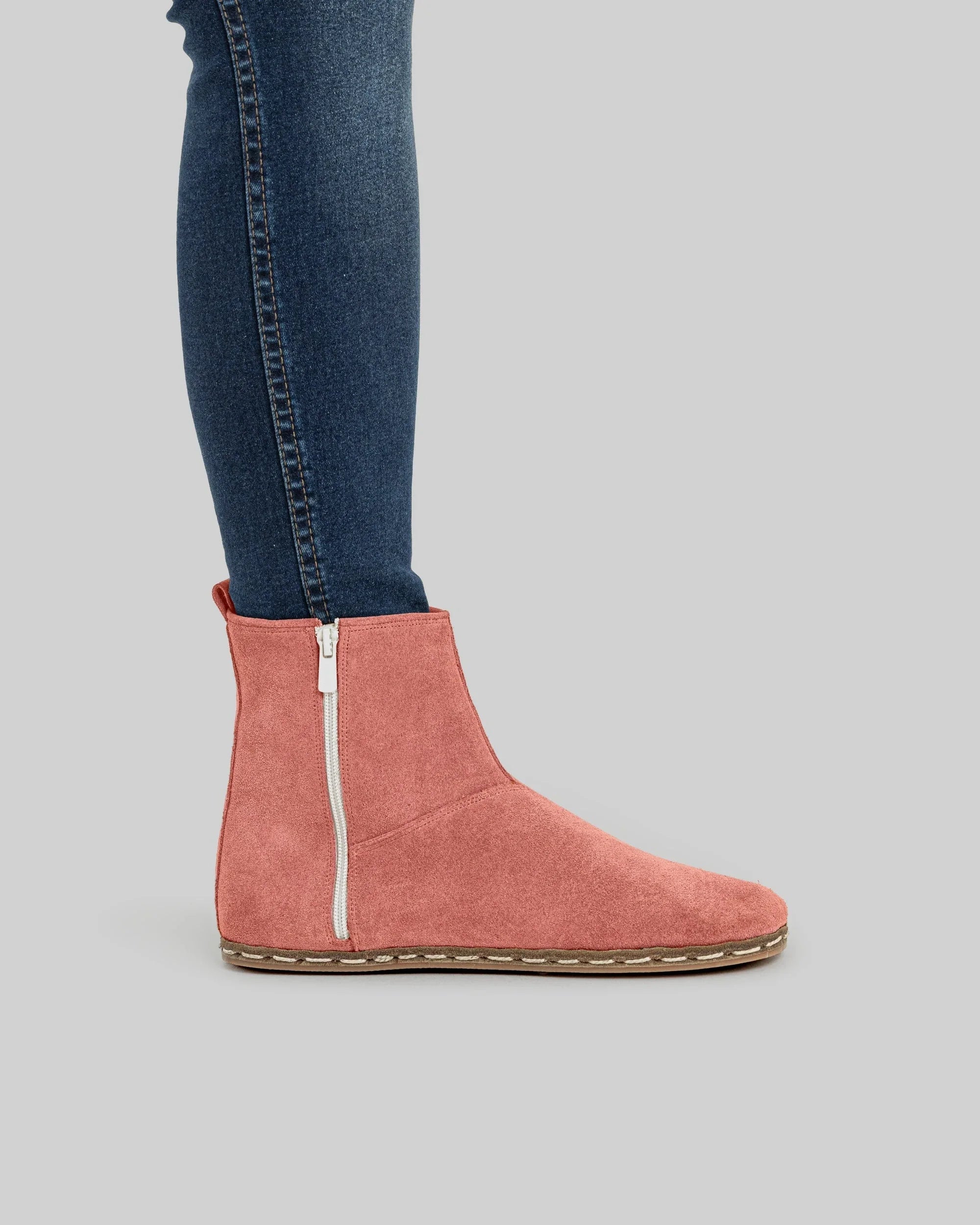 Detail Pink Chelsea Boots - Handcrafted Calf Leather Turkey | Bespoky