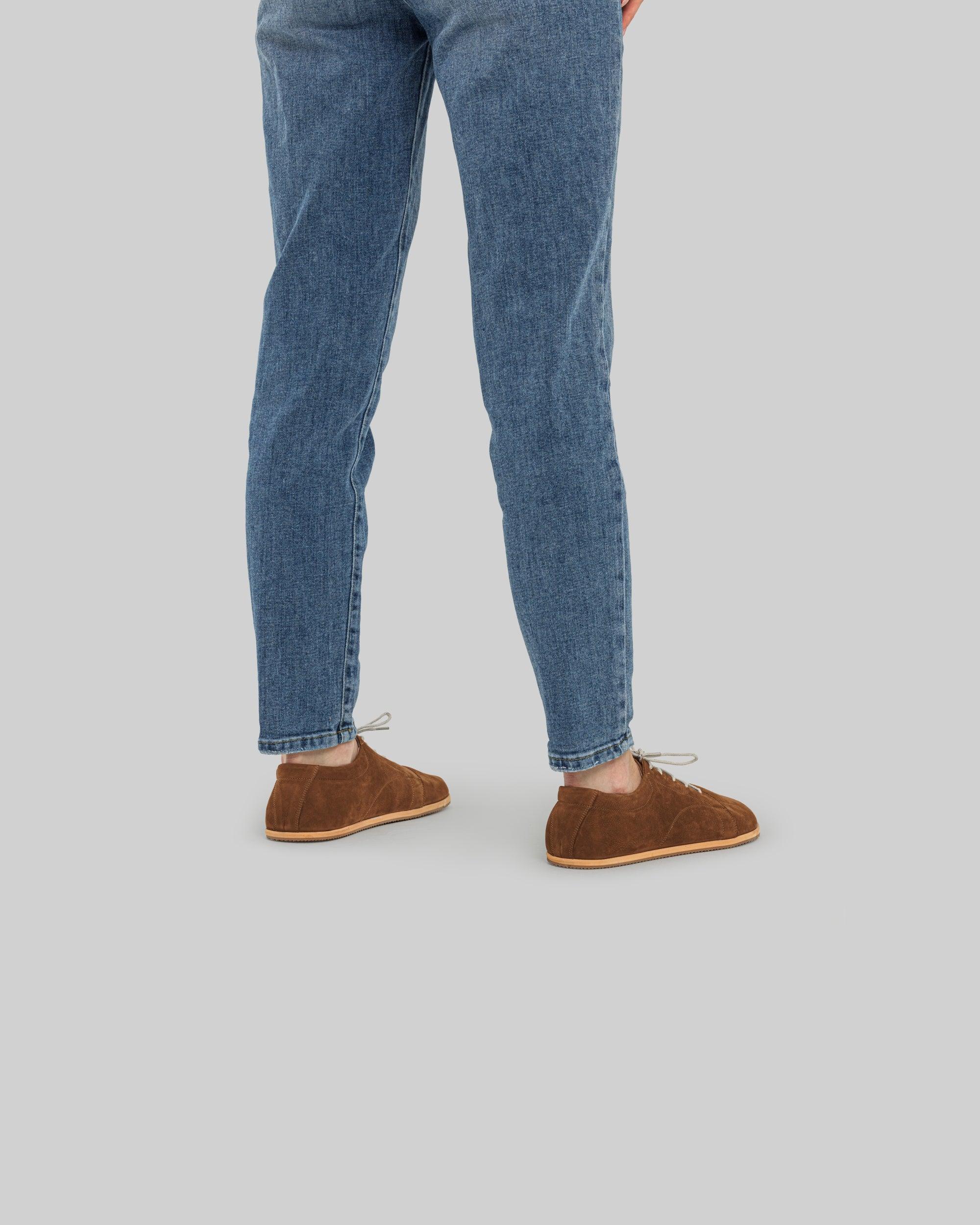 Back view Tan Barefoot Sneaker - Calf Leather Handcrafted | Bespoky