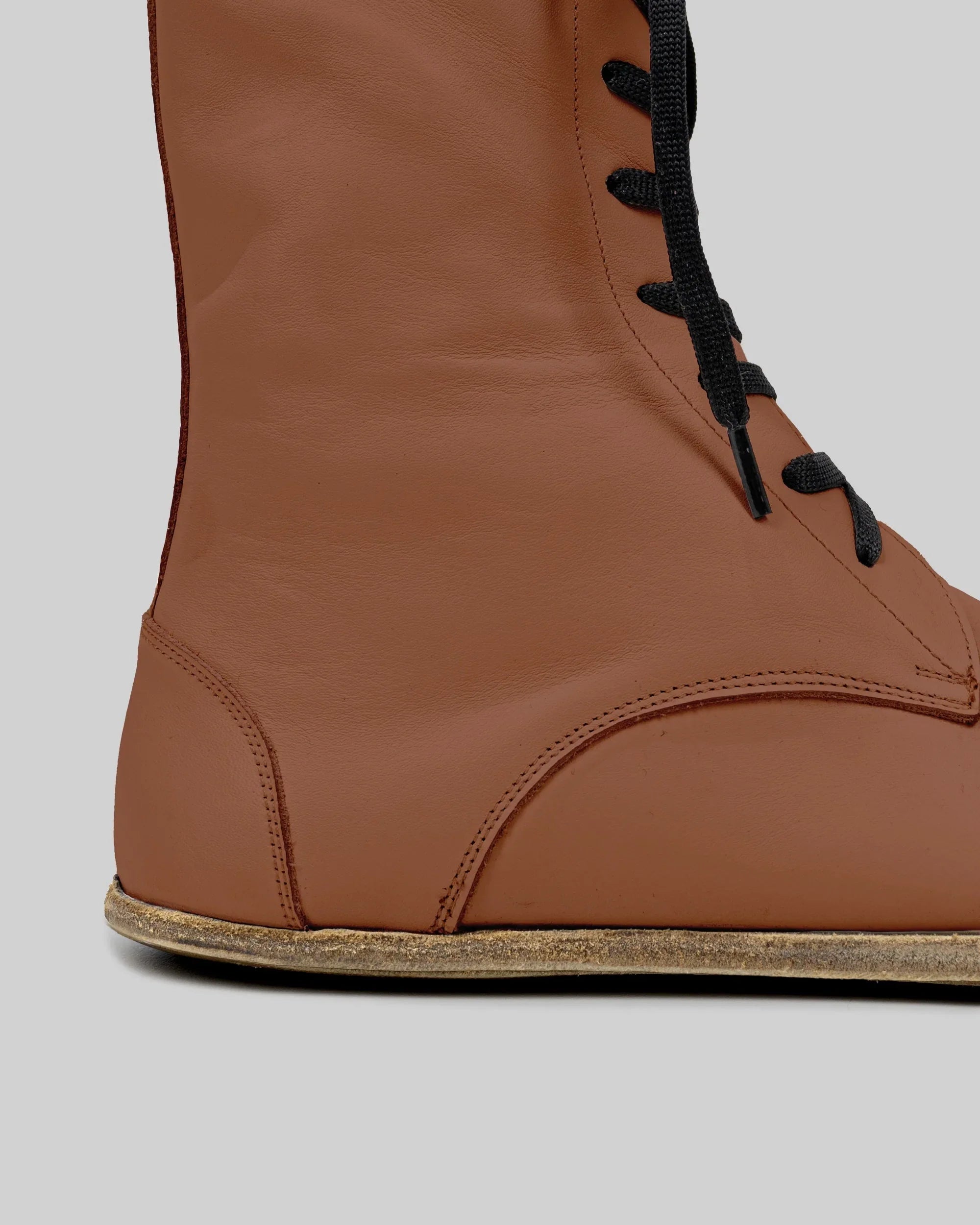 Top view Dark Brown Barefoot Boot - Handcrafted Calf Leather | Bespoky