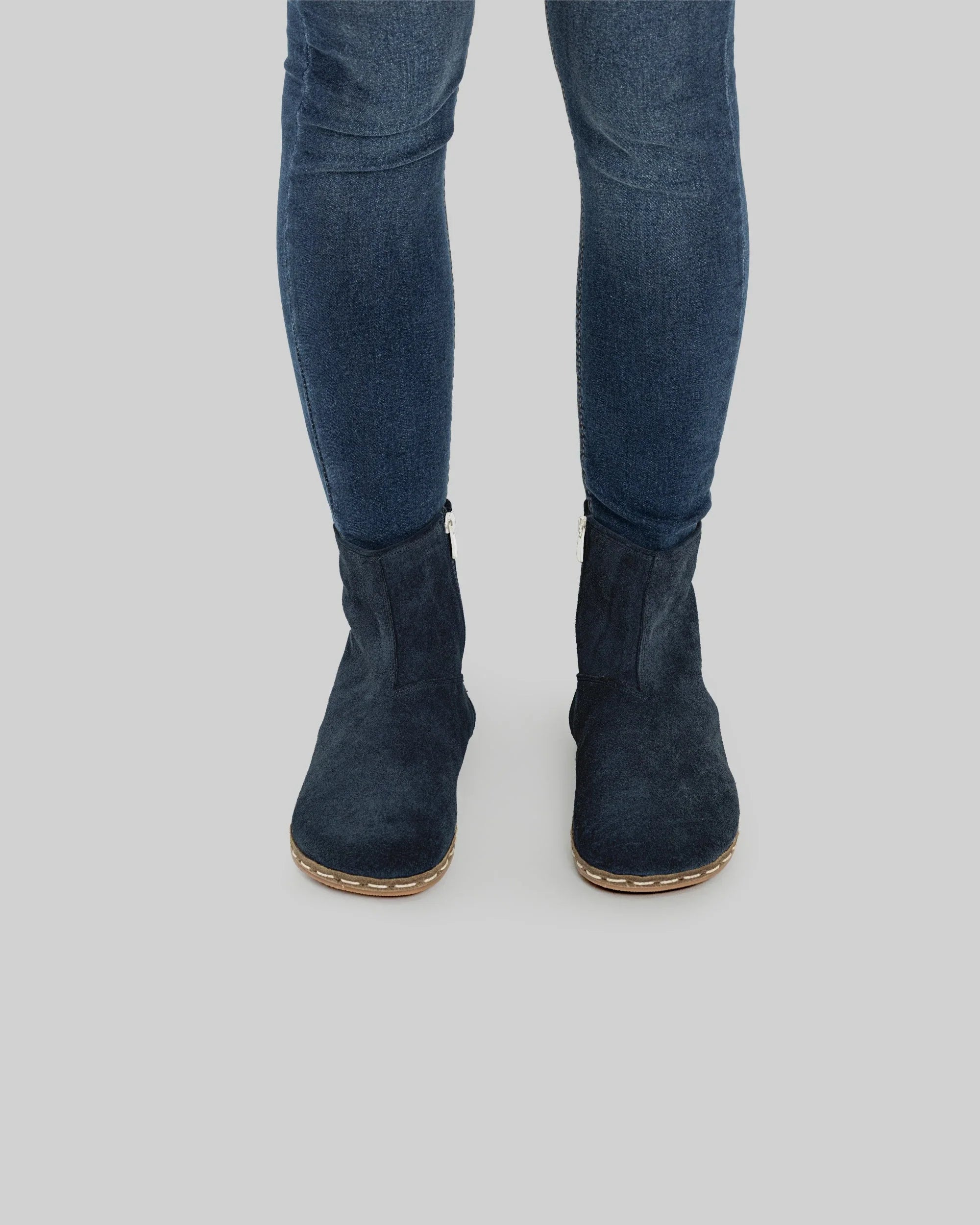 Detail Navy Chelsea Boots - Handcrafted Calf Leather Turkey | Bespoky