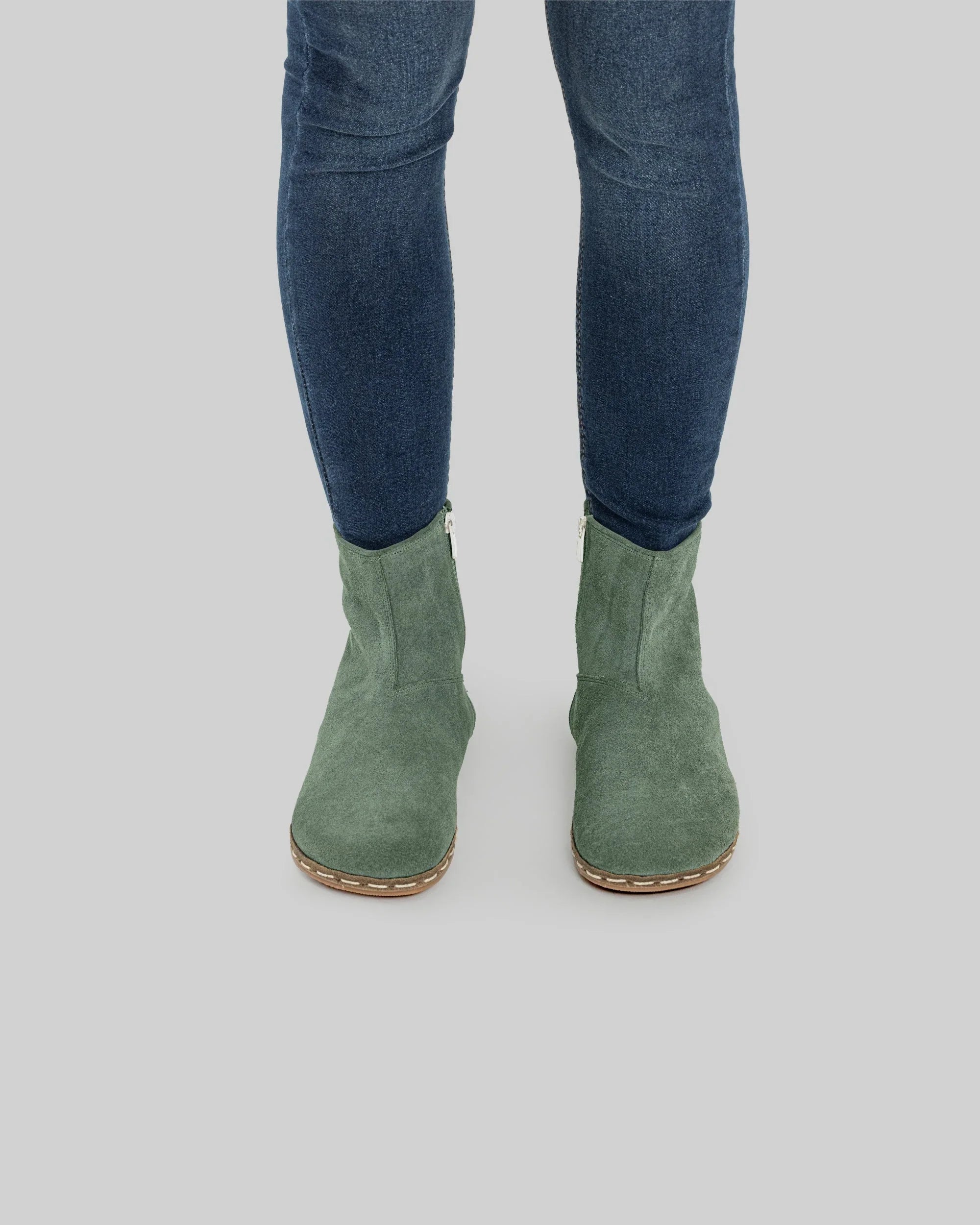Detail Green Chelsea Boots - Handcrafted Calf Leather Turkey | Bespoky