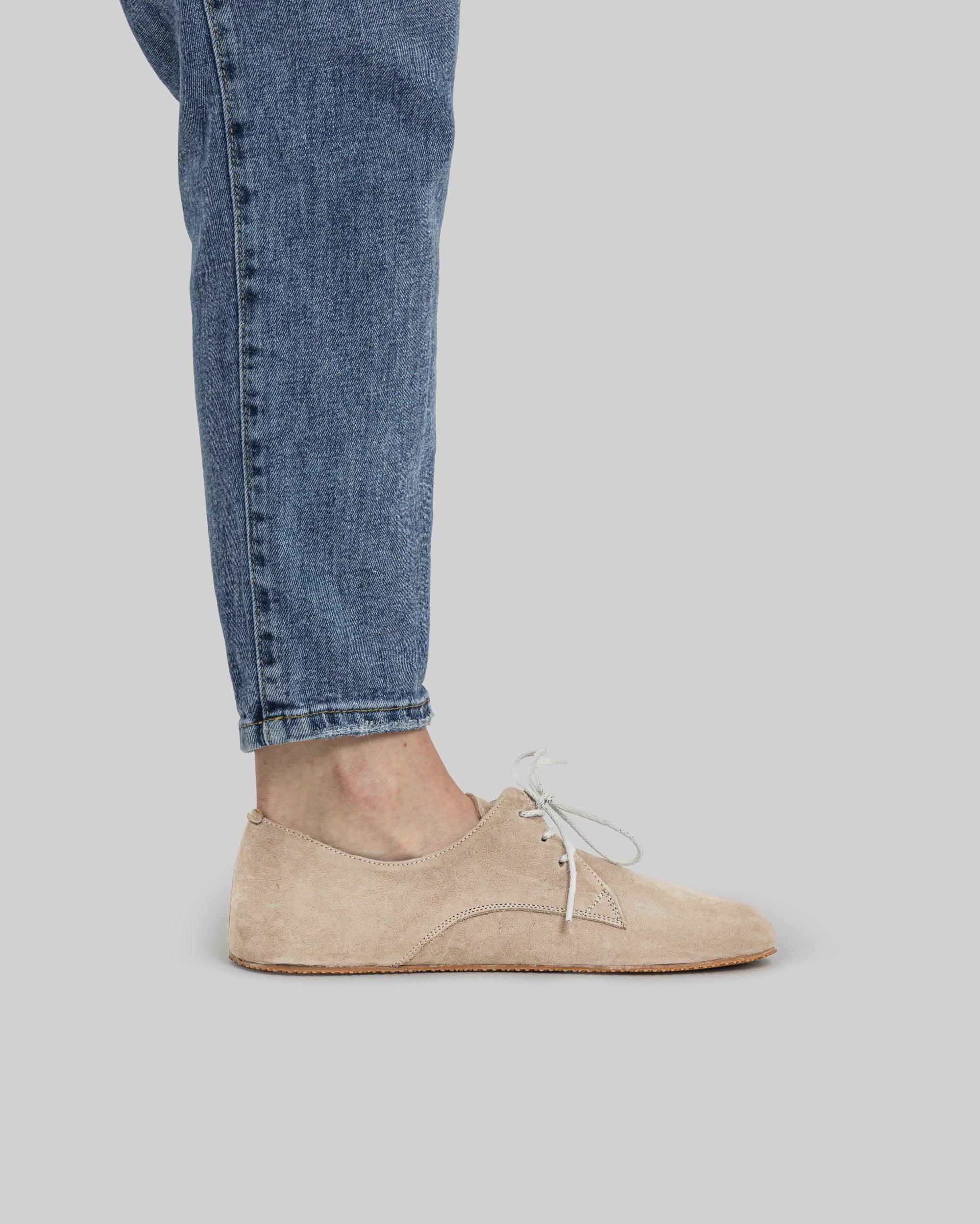 Back view Beige Oxford Shoes - Calf Leather Handcrafted | Bespoky