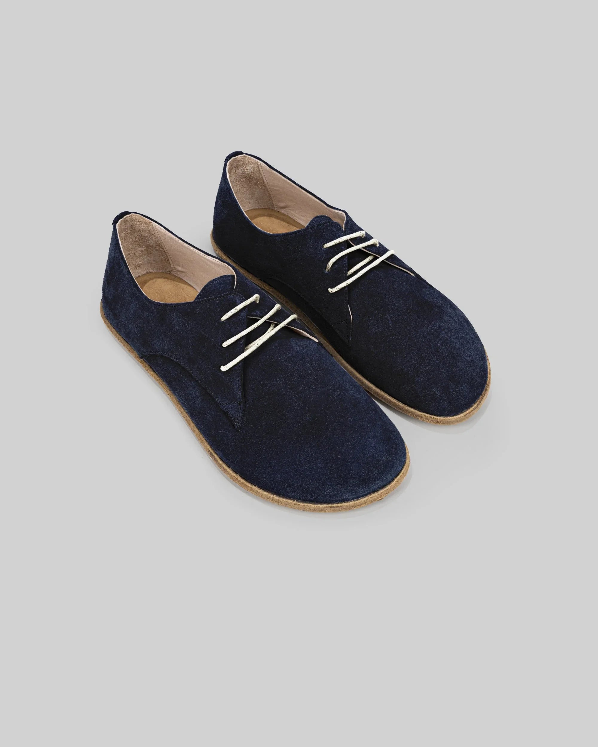 Women's Navy Oxford Shoes - Handcrafted Calf Leather Wide Toe Box | Bespoky