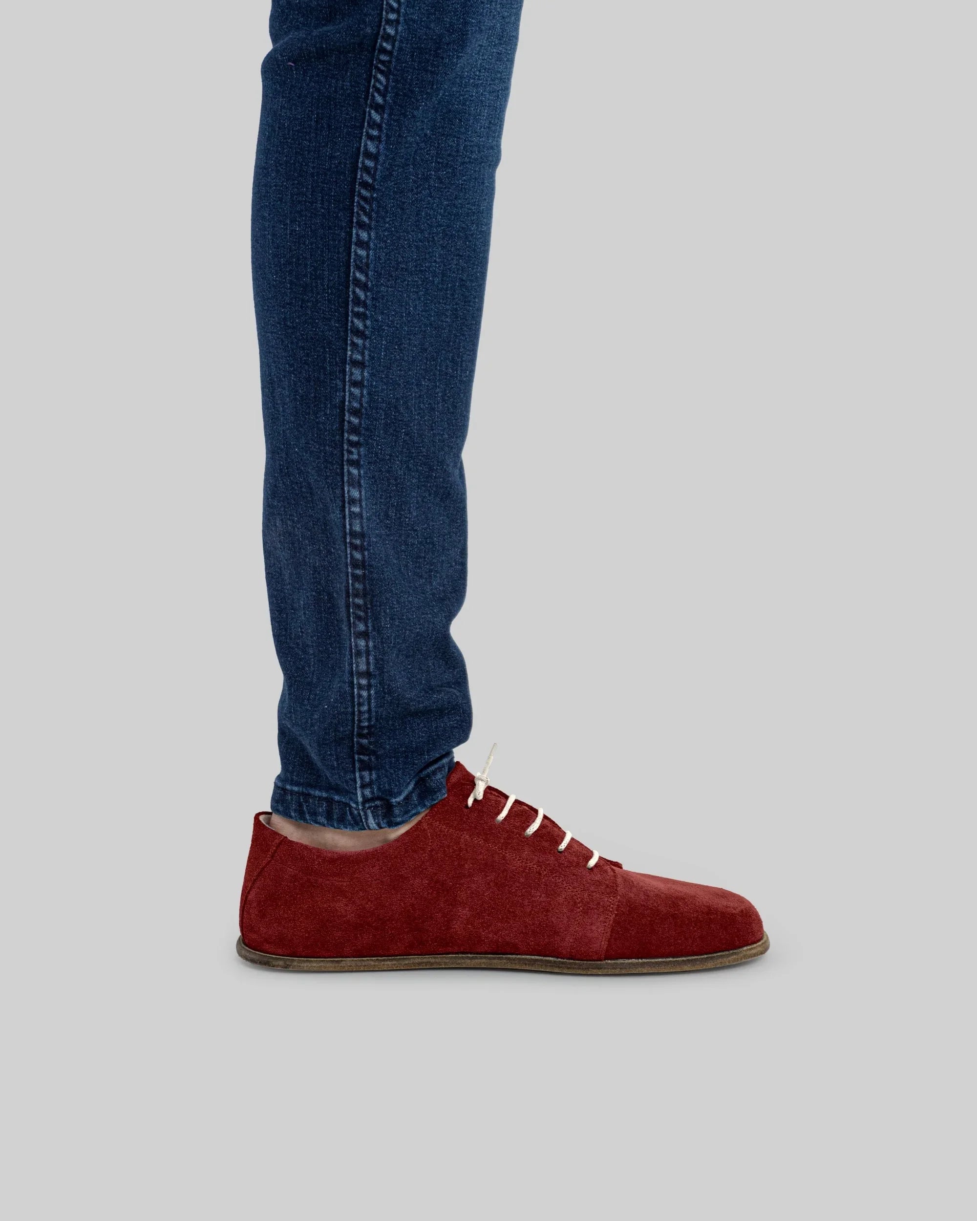 Back view Burgundy Barefoot Sneaker - Calf Leather Handcrafted | Bespoky