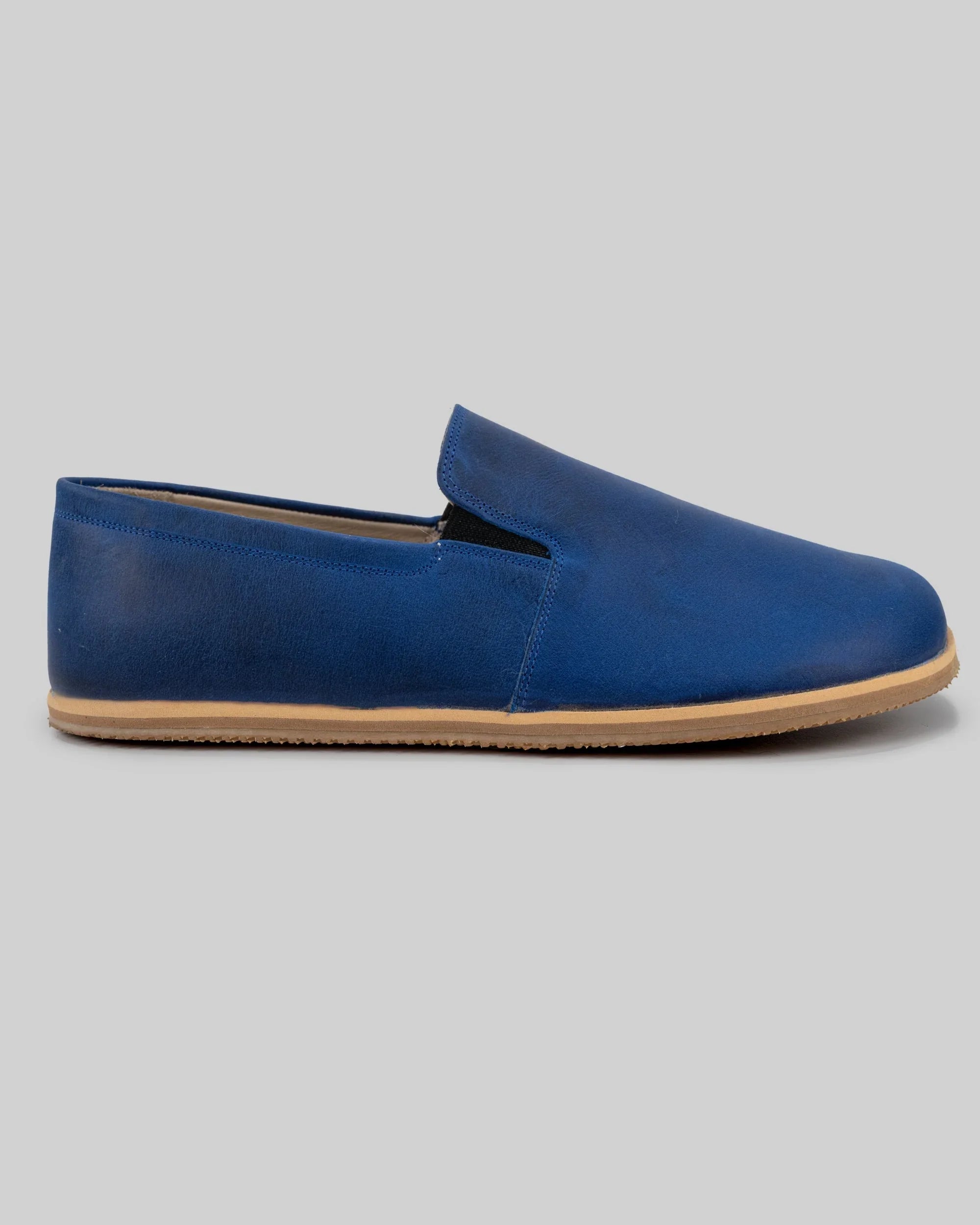 Top view Blue Barefoot Shoes - Handcrafted Calf Leather | Bespoky