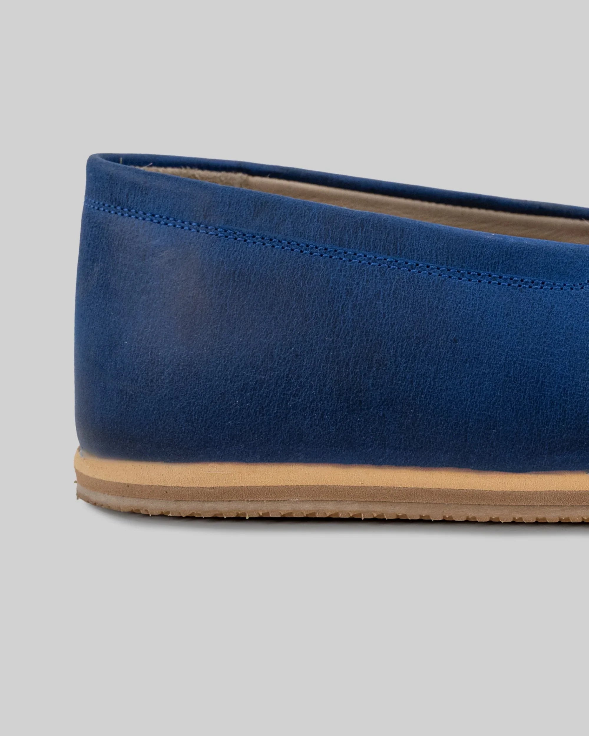 Detail Blue Barefoot Shoes - Handcrafted Calf Leather Turkey | Bespoky