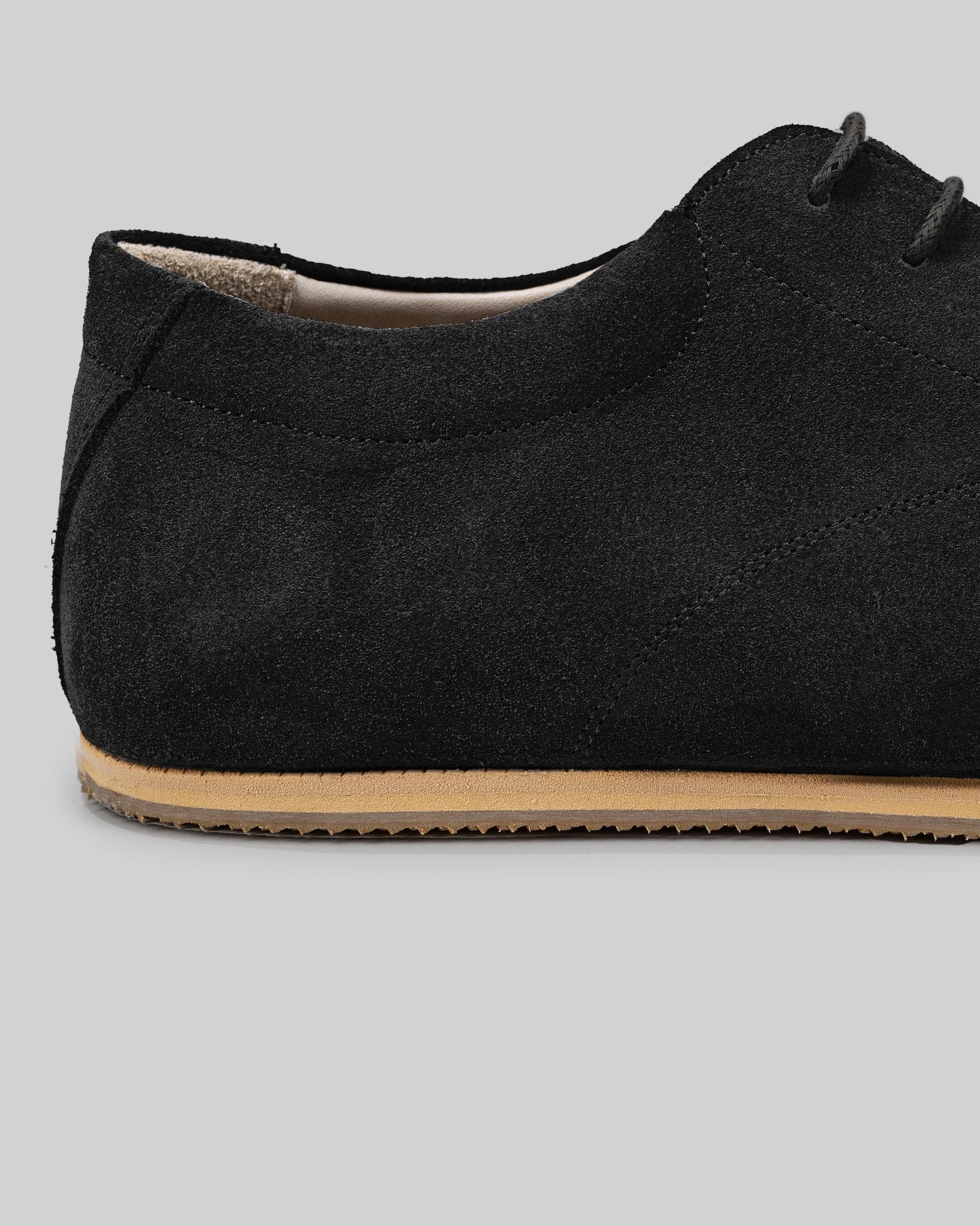 Side view Black Barefoot Sneaker - Calf Leather Zero Drop | Bespoky