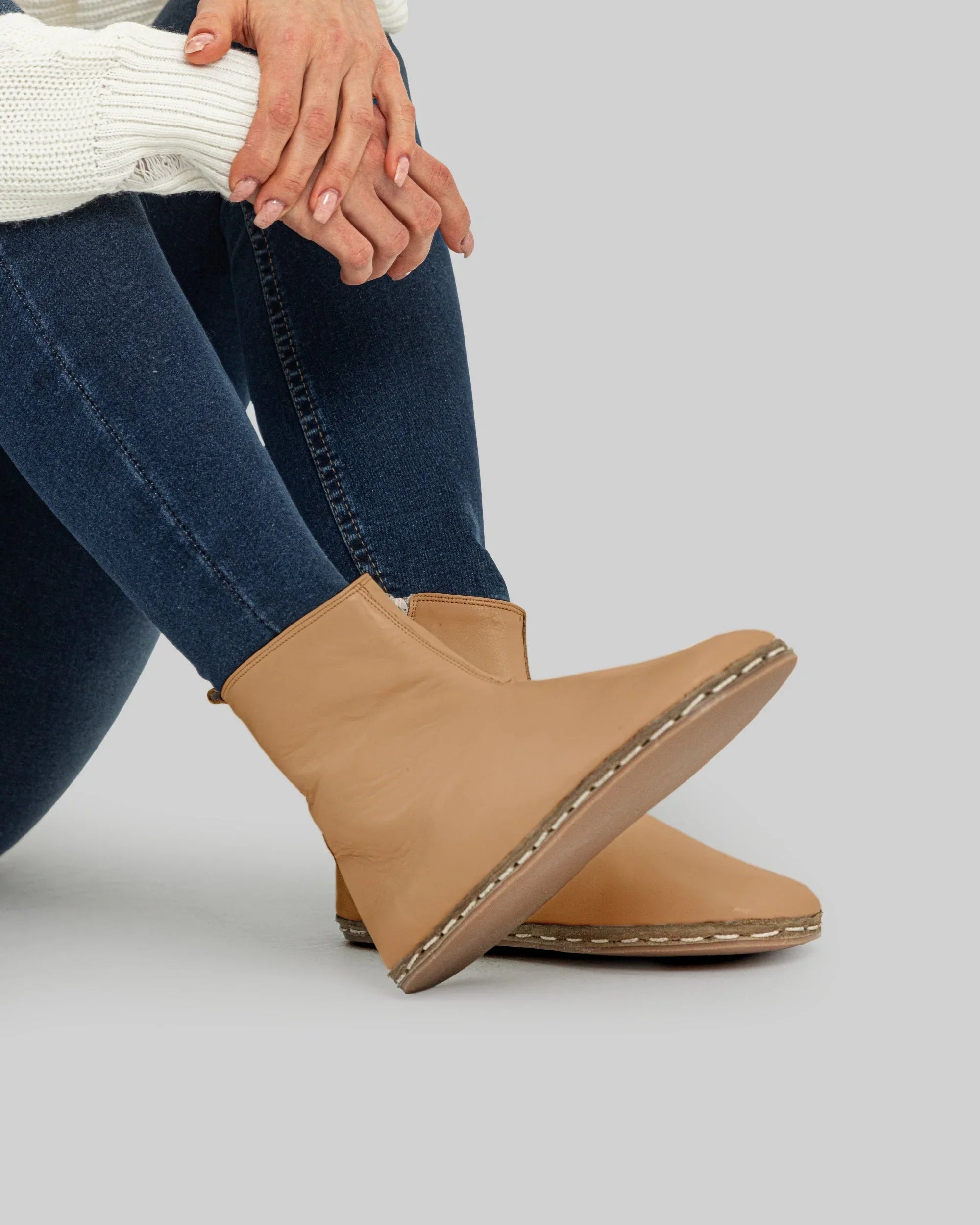 Women's Undyed Chelsea Boots - Handcrafted Calf Leather Wide Toe Box | Bespoky