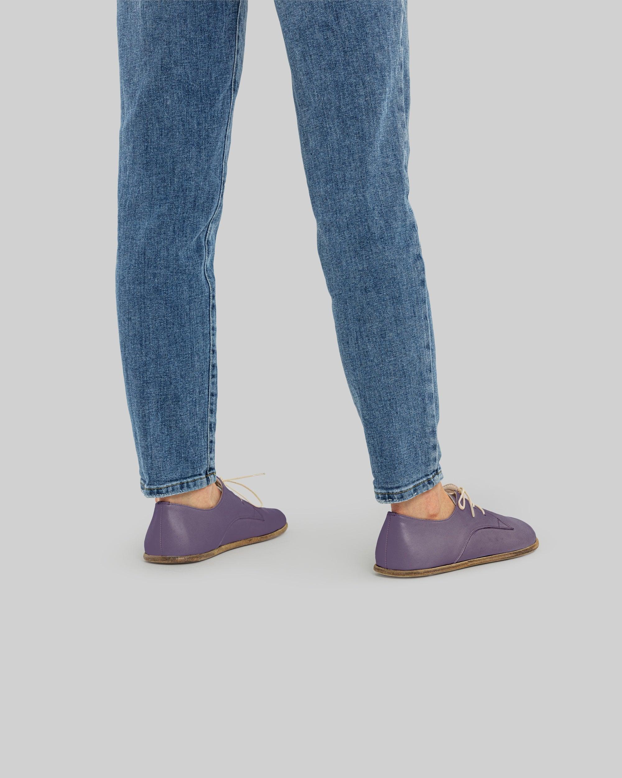 Detail Purple Oxford Shoes - Handcrafted Calf Leather Turkey | Bespoky