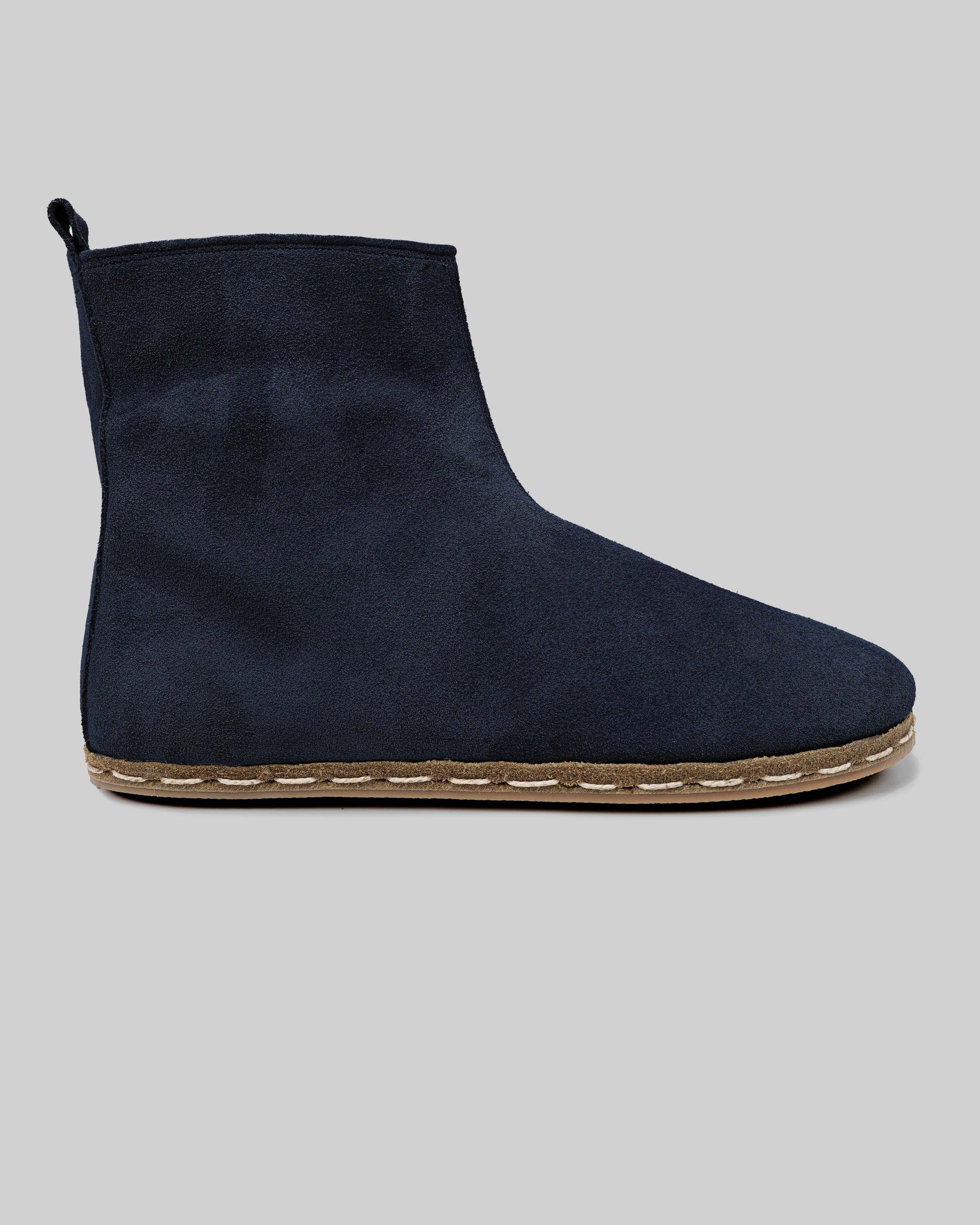 Side view Navy Chelsea Boots - Calf Leather Zero Drop | Bespoky