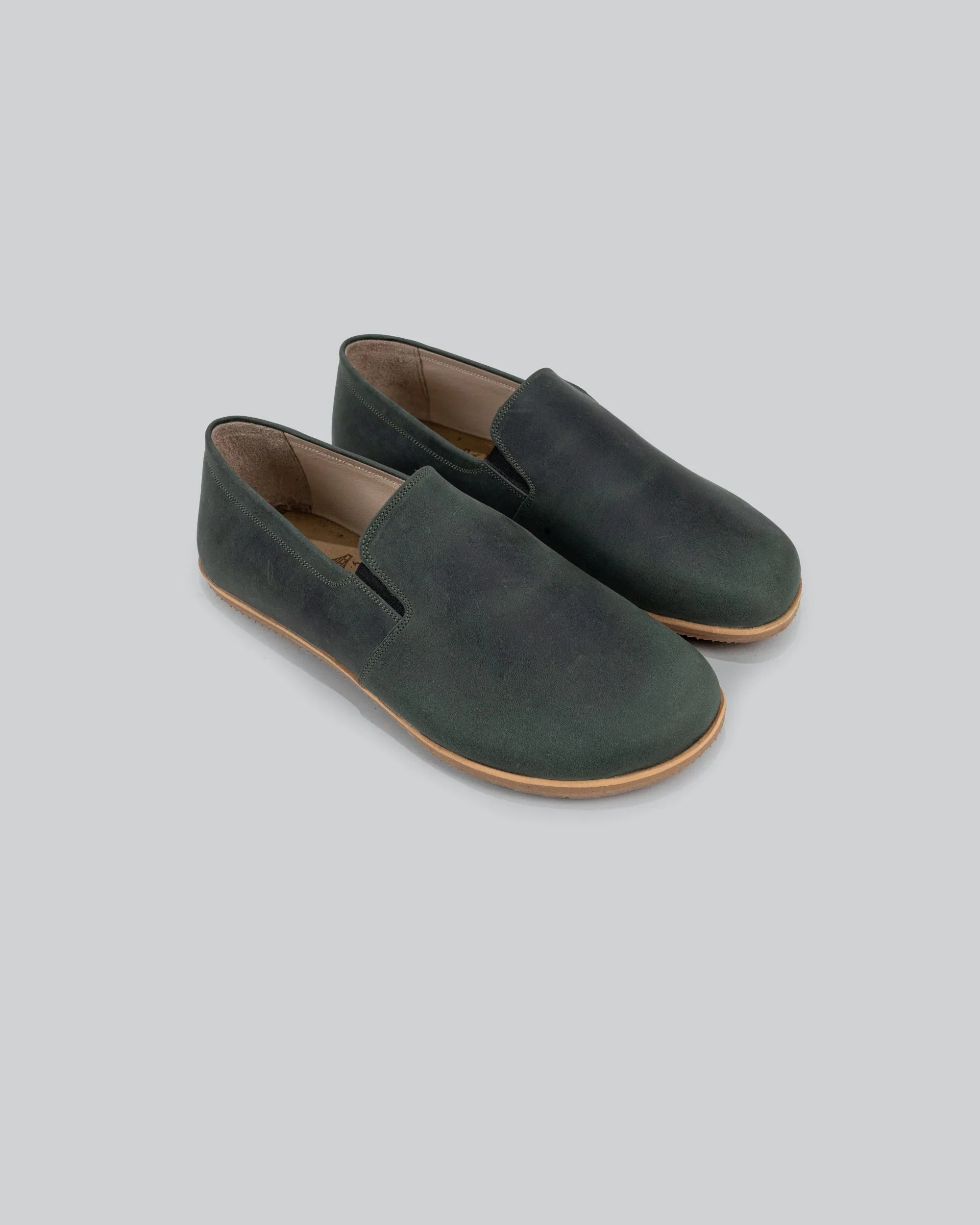 Women's Green Barefoot Shoes - Handcrafted Calf Leather Wide Toe Box | Bespoky