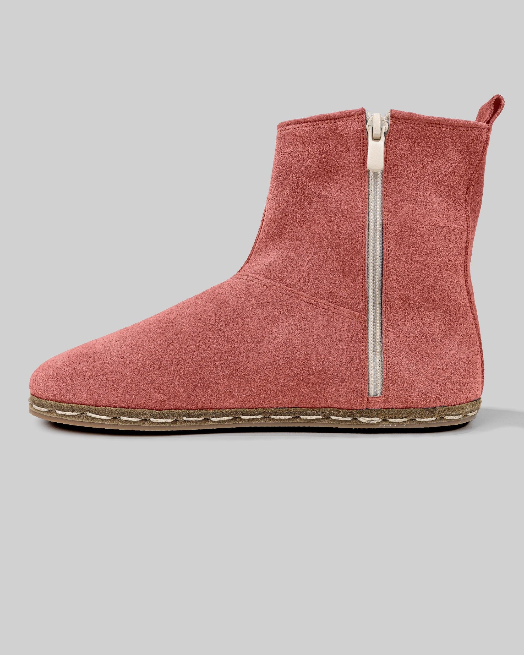 Top view Pink Suede Chelsea Boots - Handcrafted Calf Leather | Bespoky