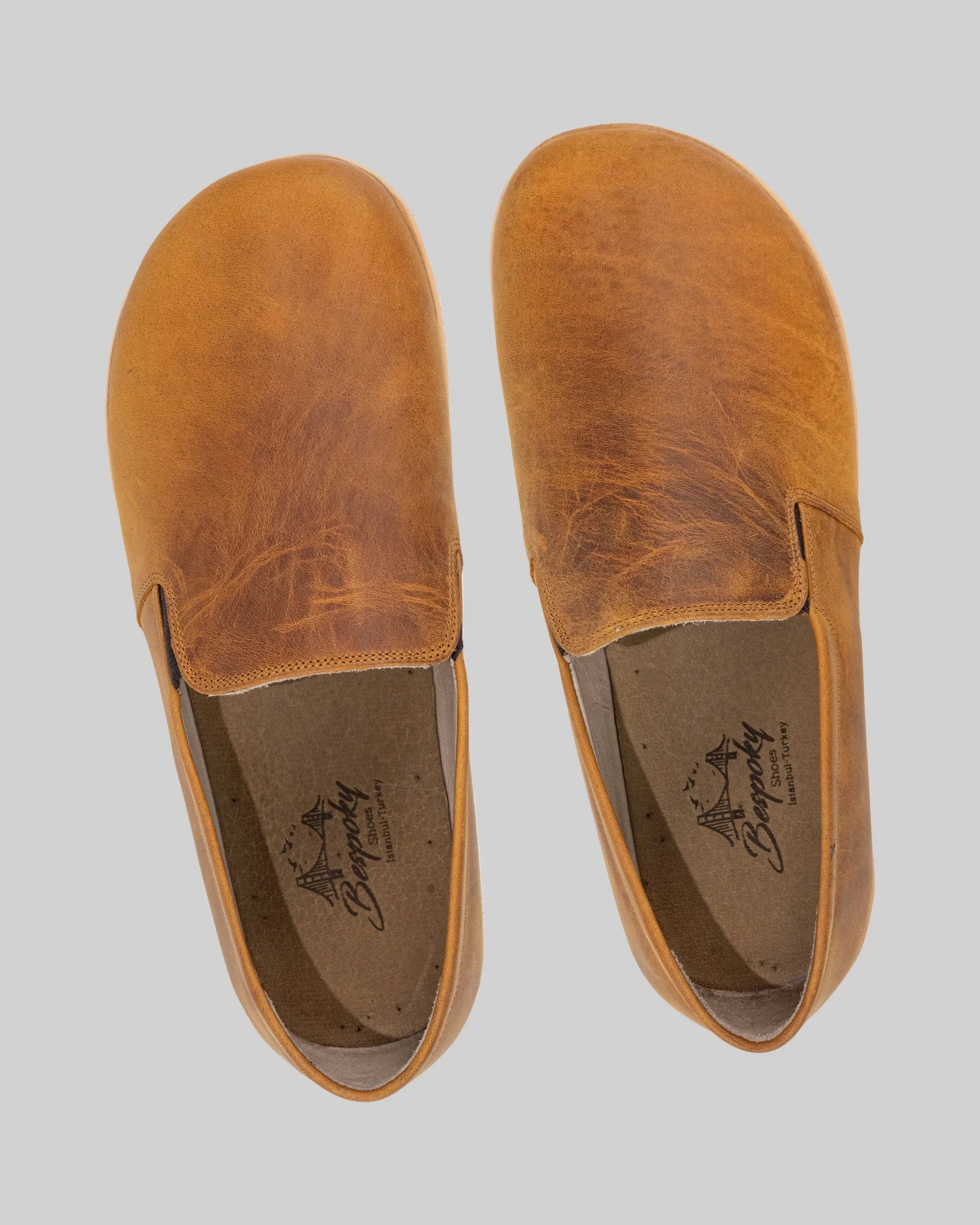Top view Leather Barefoot Shoes - Handcrafted Calf Leather | Bespoky