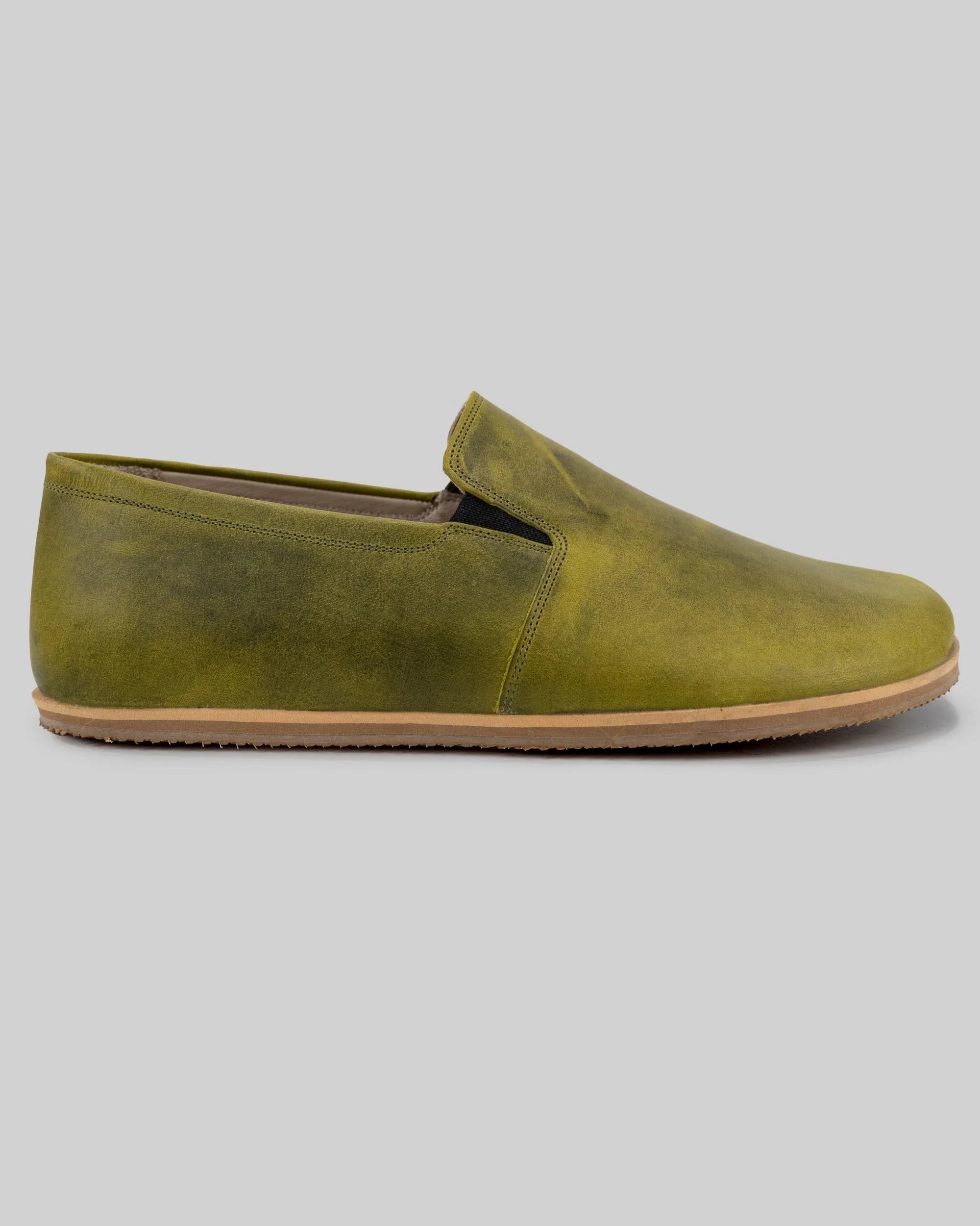 Side view Yellow Barefoot Shoes - Calf Leather Zero Drop | Bespoky