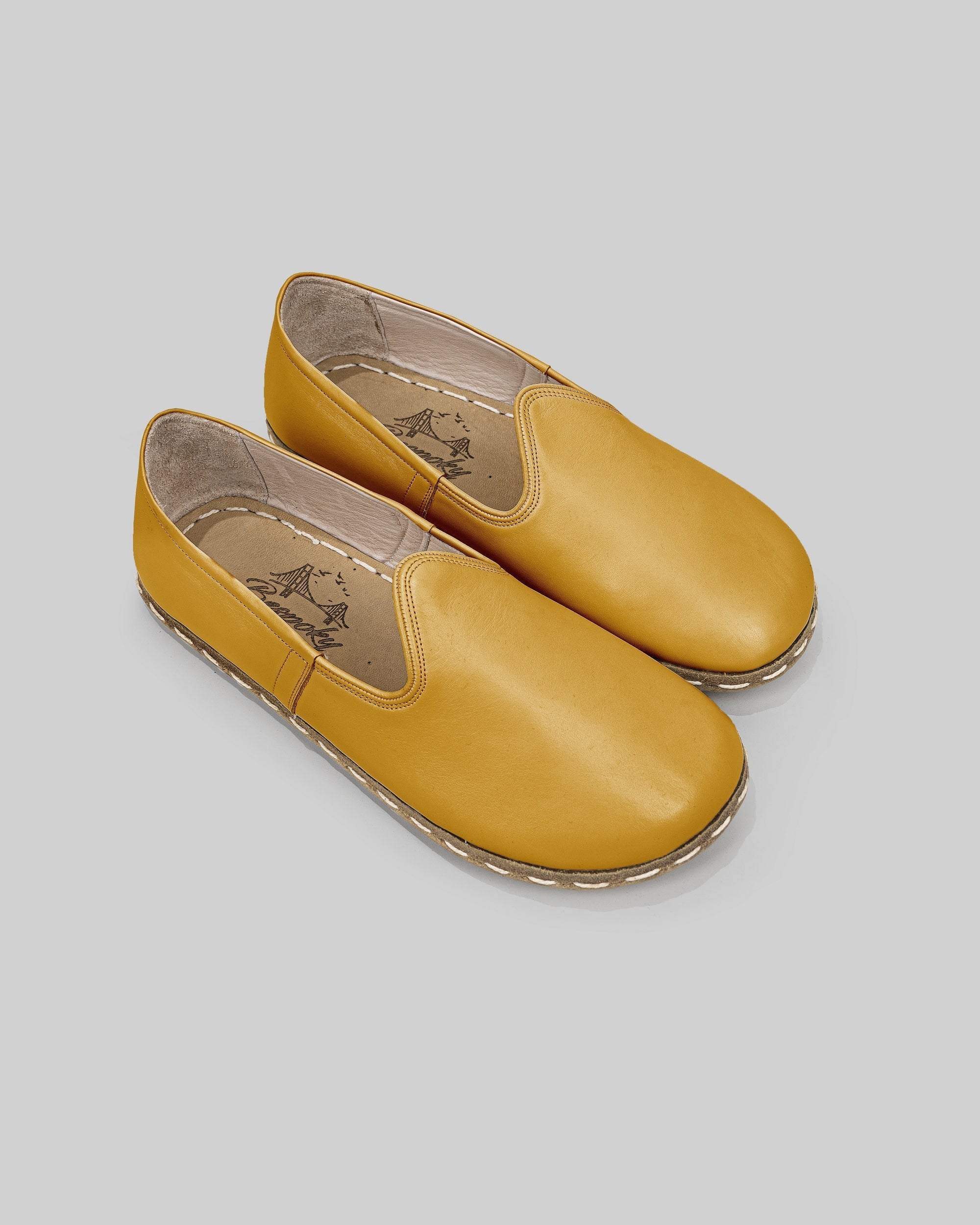Women's Mustard Barefoot Yemeni - Handcrafted Calf Leather Wide Toe Box | Bespoky