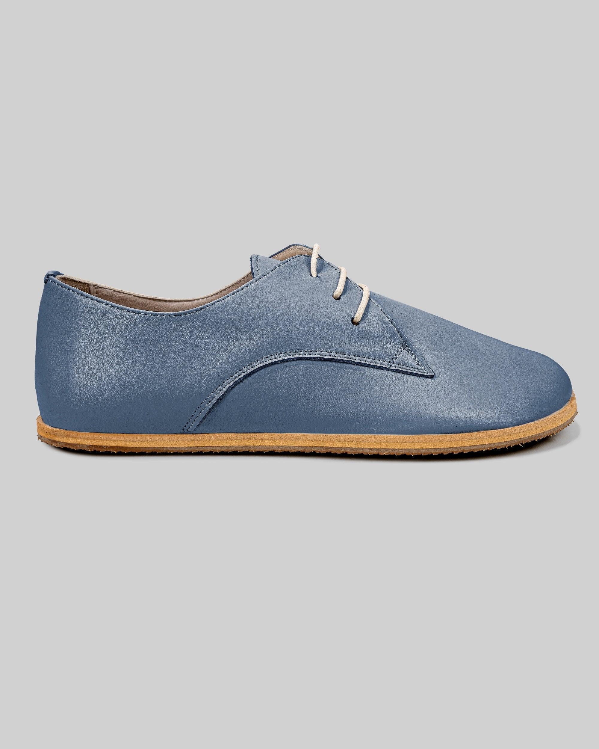 Back view Jean Blue Oxford Shoes - Calf Leather Handcrafted | Bespoky