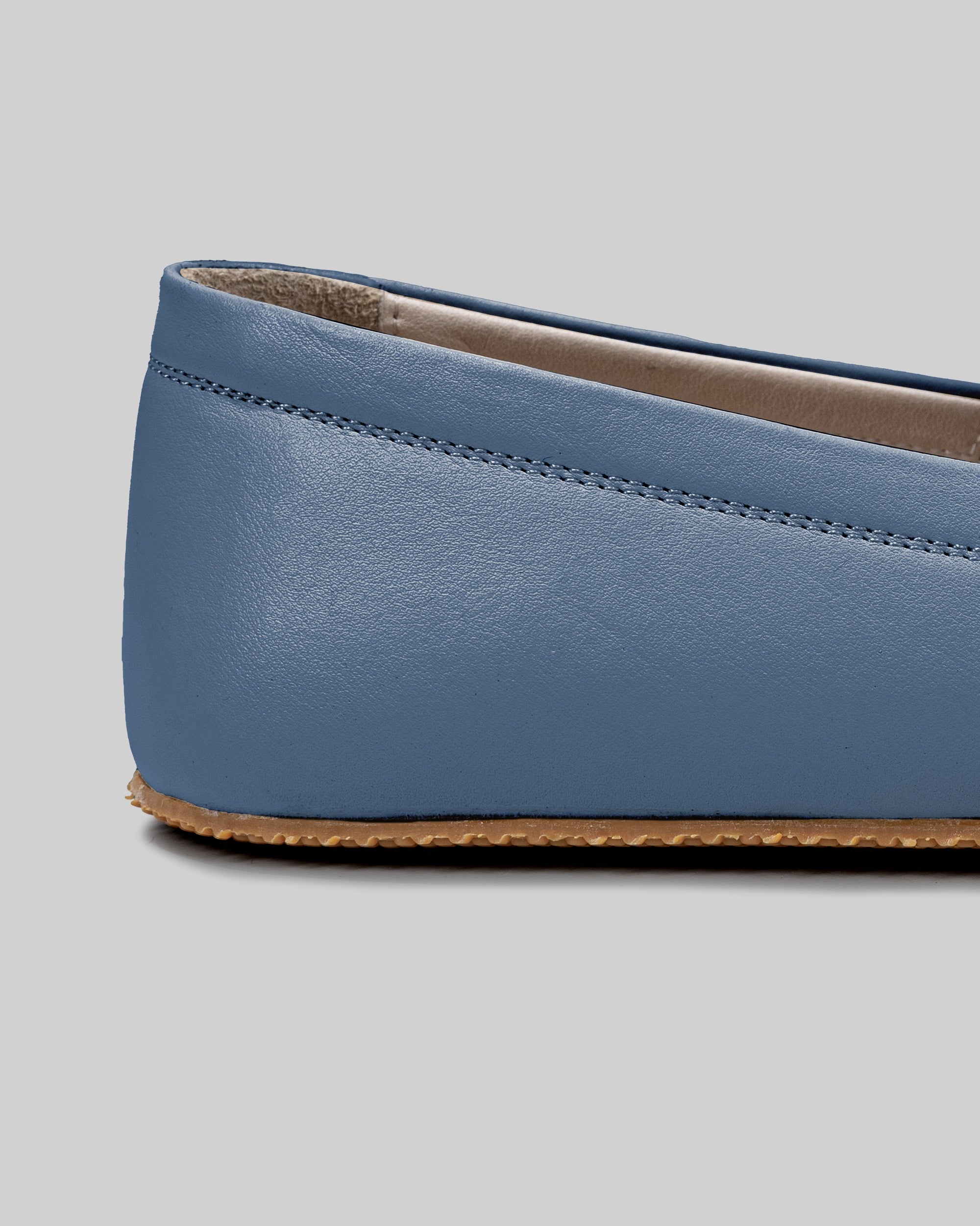 Top view Jean Blue Barefoot Shoes - Handcrafted Calf Leather | Bespoky