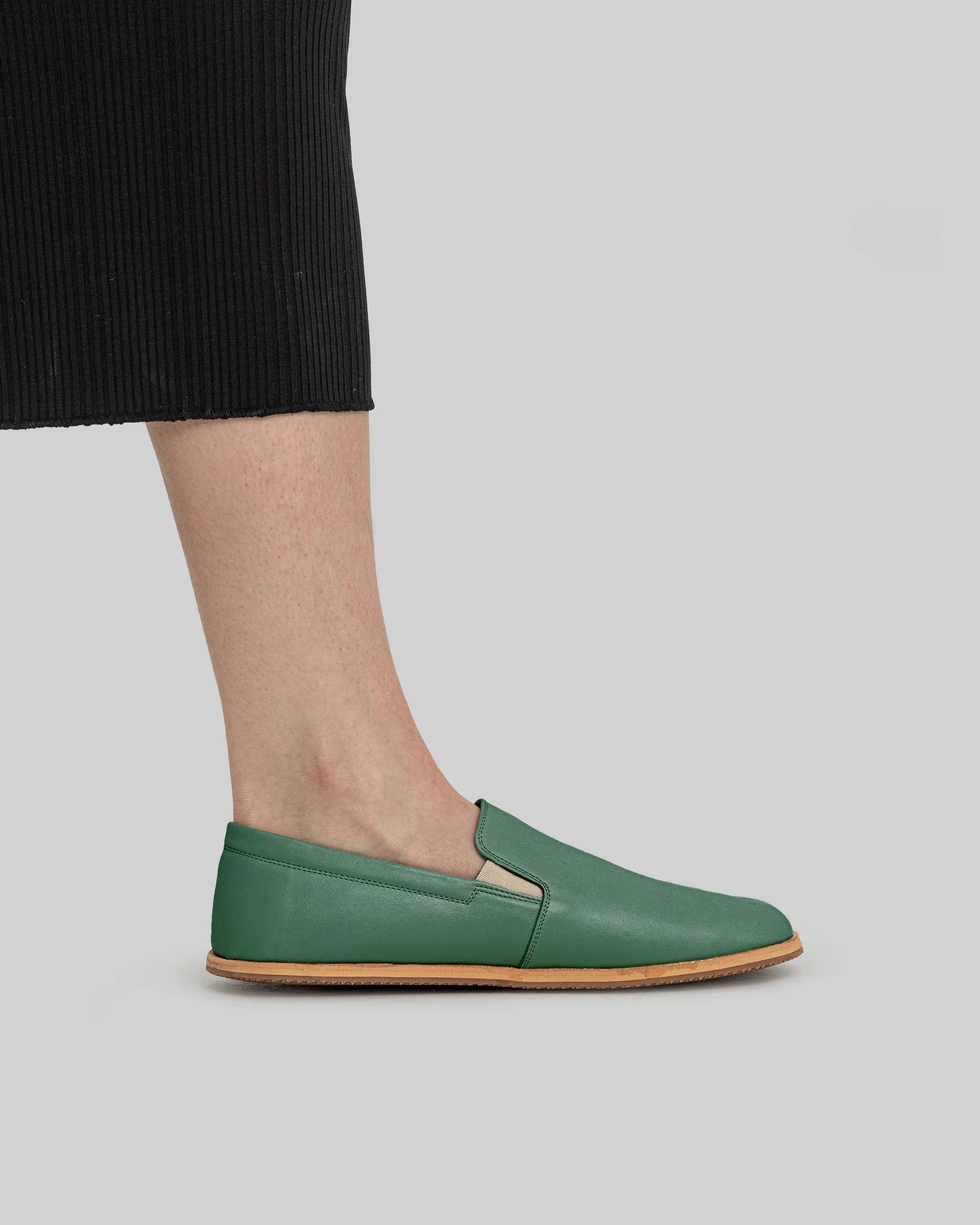 Pair Green Barefoot Shoes - Barefoot Wide Toe Calf Leather | Bespoky
