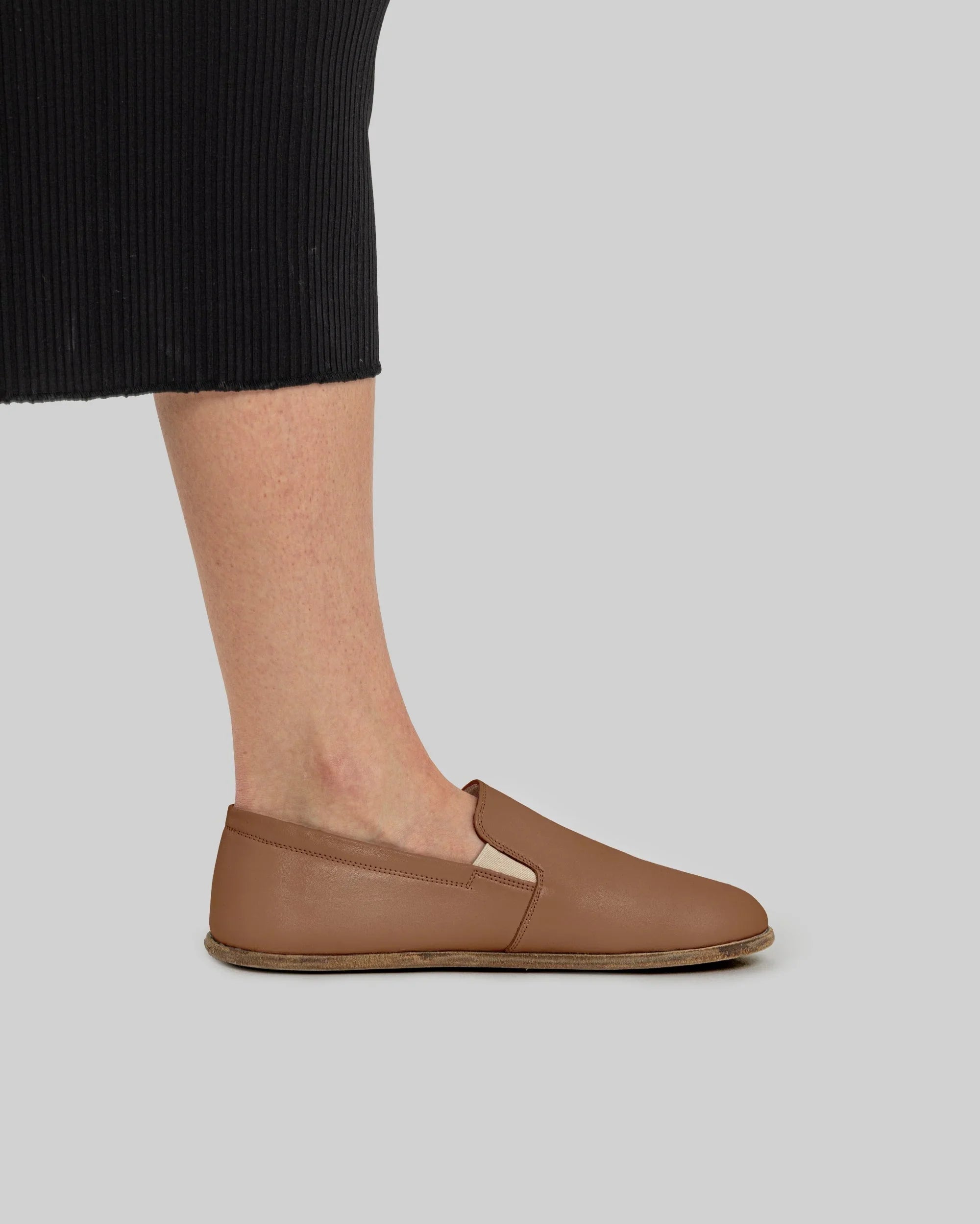 Back view Tan Barefoot Shoes - Calf Leather Handcrafted | Bespoky