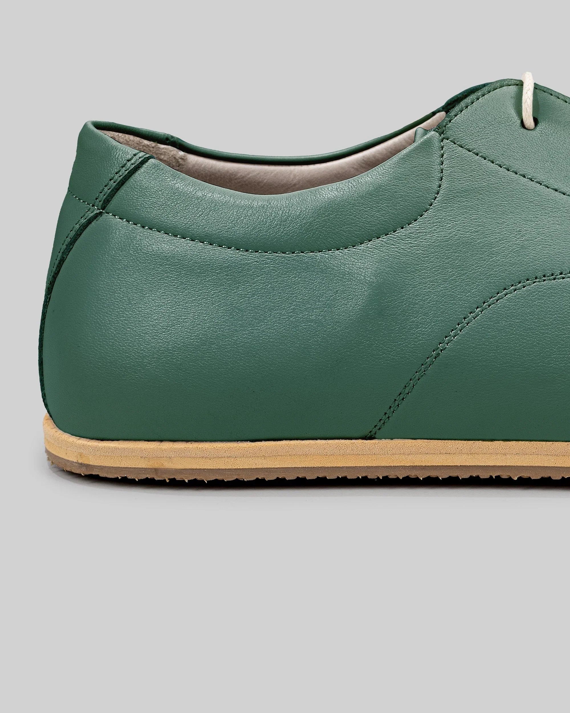 Top view Green Barefoot Sneaker - Handcrafted Calf Leather | Bespoky