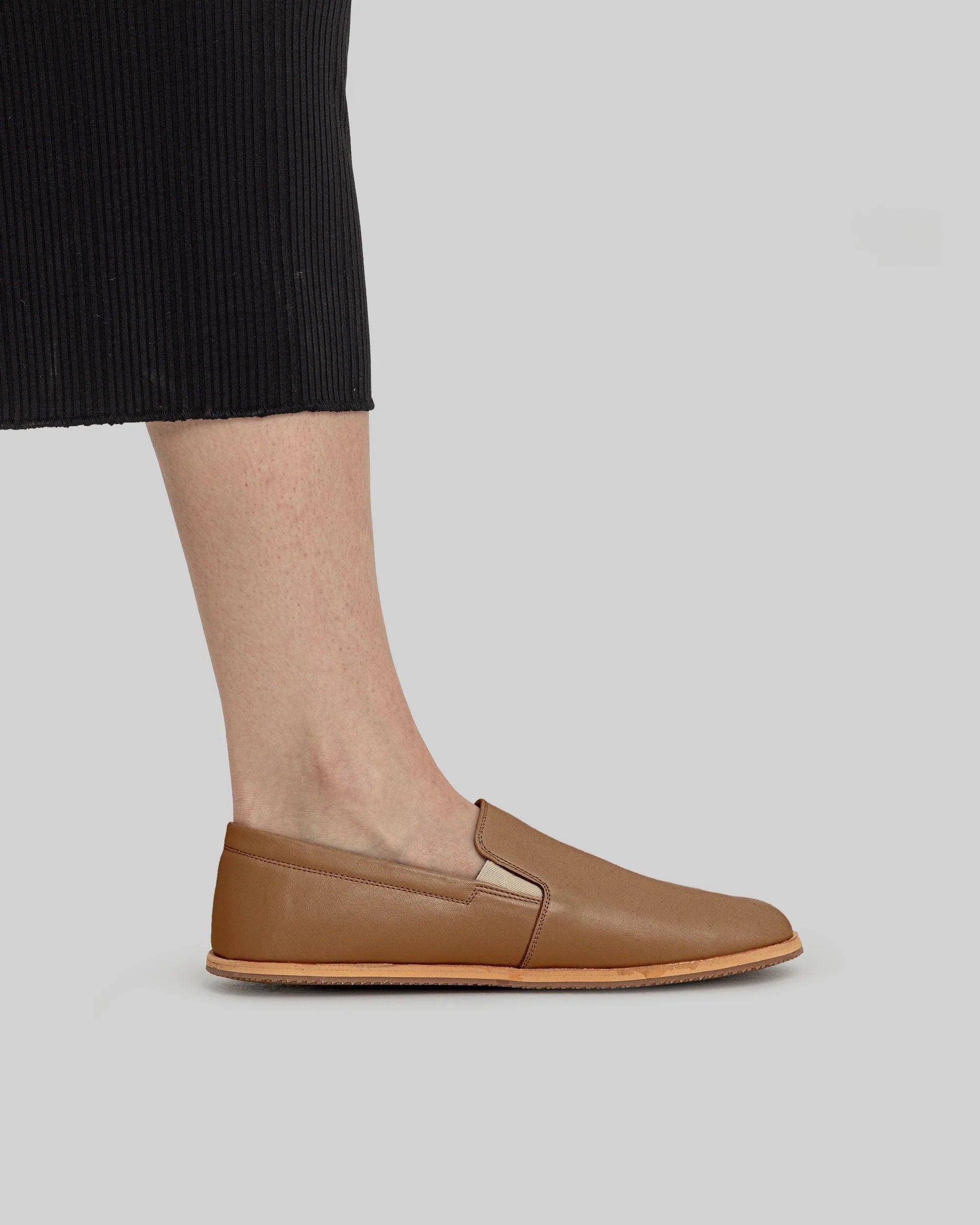 Pair Tan Barefoot Shoes - Barefoot Wide Toe Calf Leather | Bespoky
