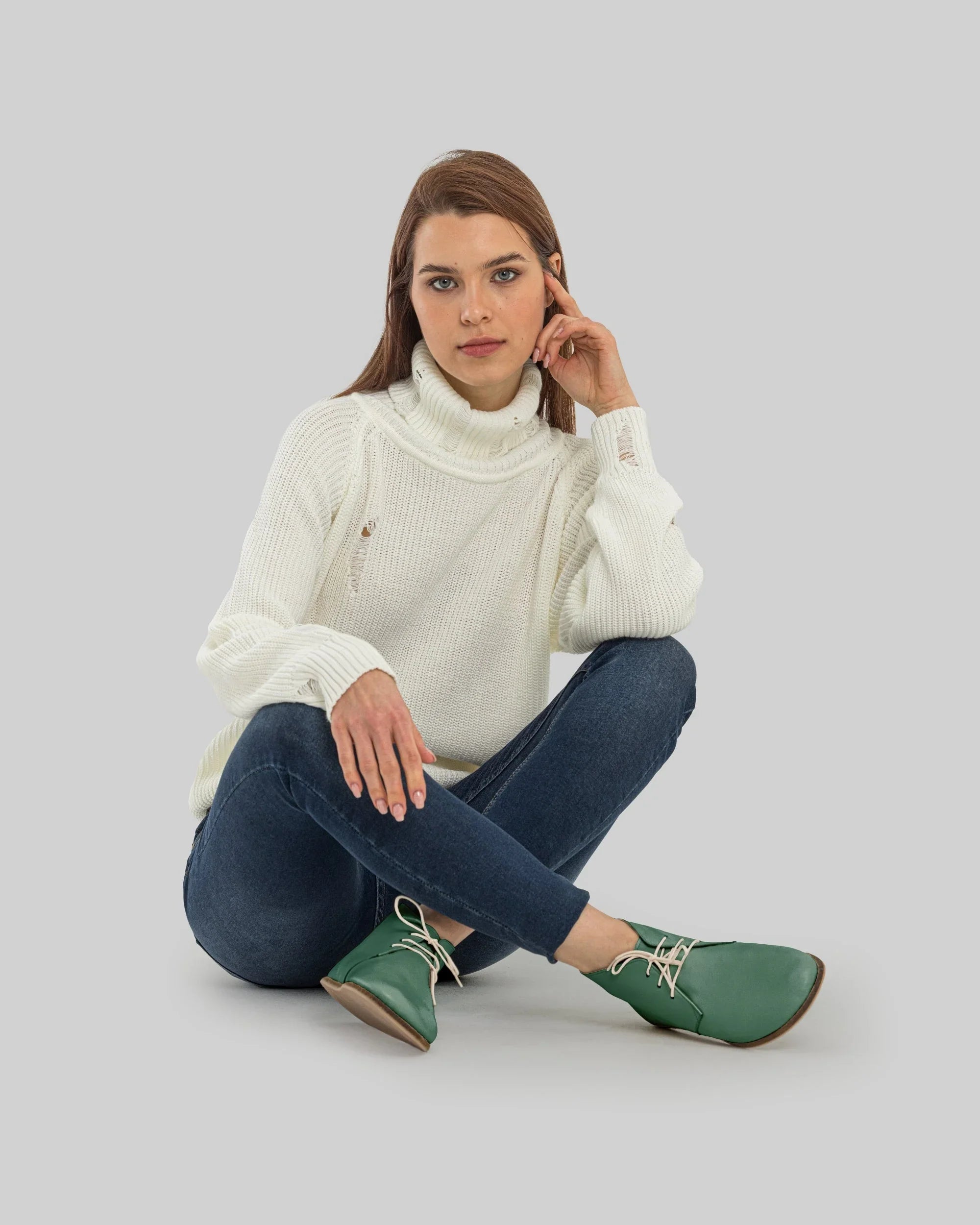 Detail Green Ankle Boots - Handcrafted Calf Leather Turkey | Bespoky