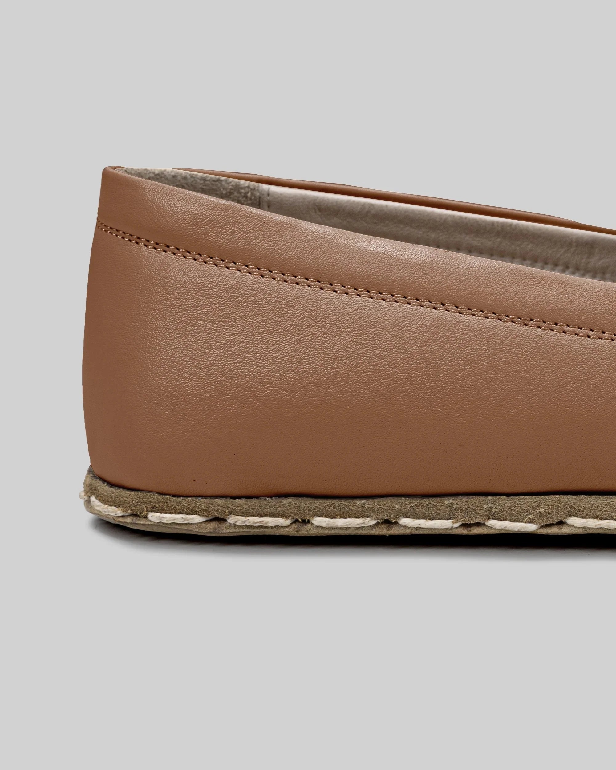 Side view Tan Barefoot Shoes - Calf Leather Zero Drop | Bespoky
