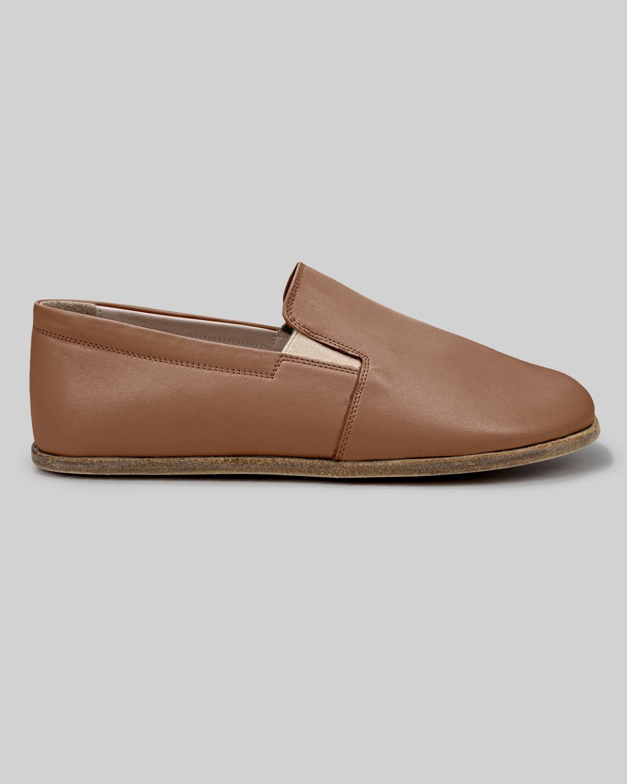 Pair Tan Barefoot Shoes - Barefoot Wide Toe Calf Leather | Bespoky