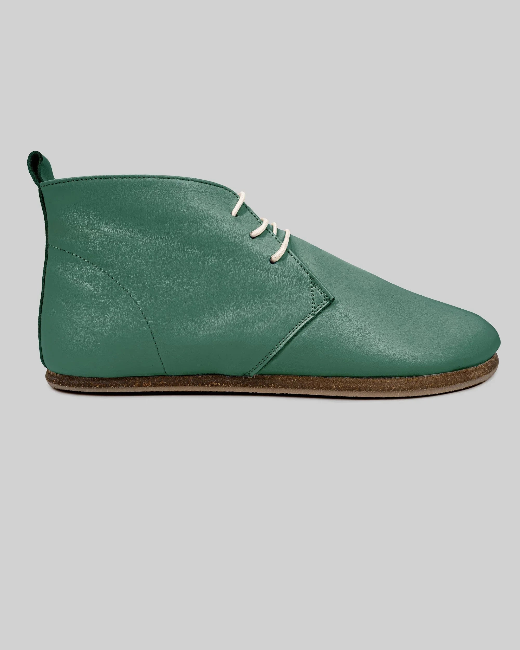Close-up calf leather - Green Ankle Boots Detail | Bespoky
