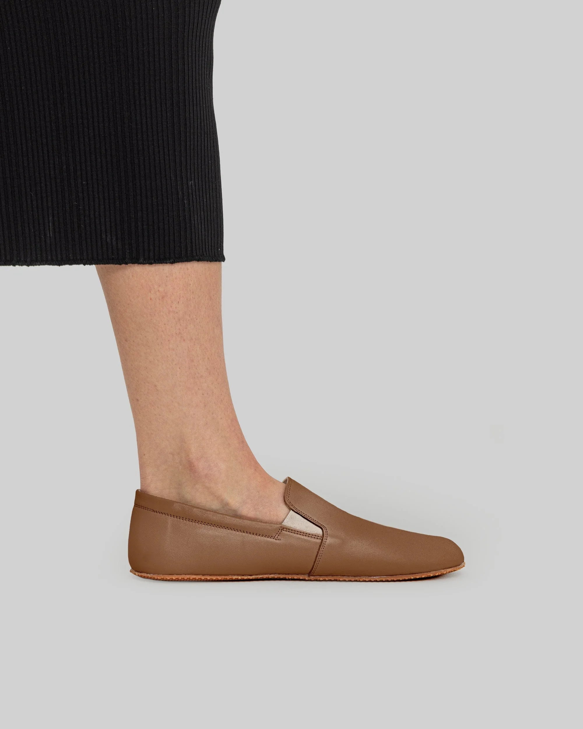 Pair Tan Barefoot Shoes - Barefoot Wide Toe Calf Leather | Bespoky