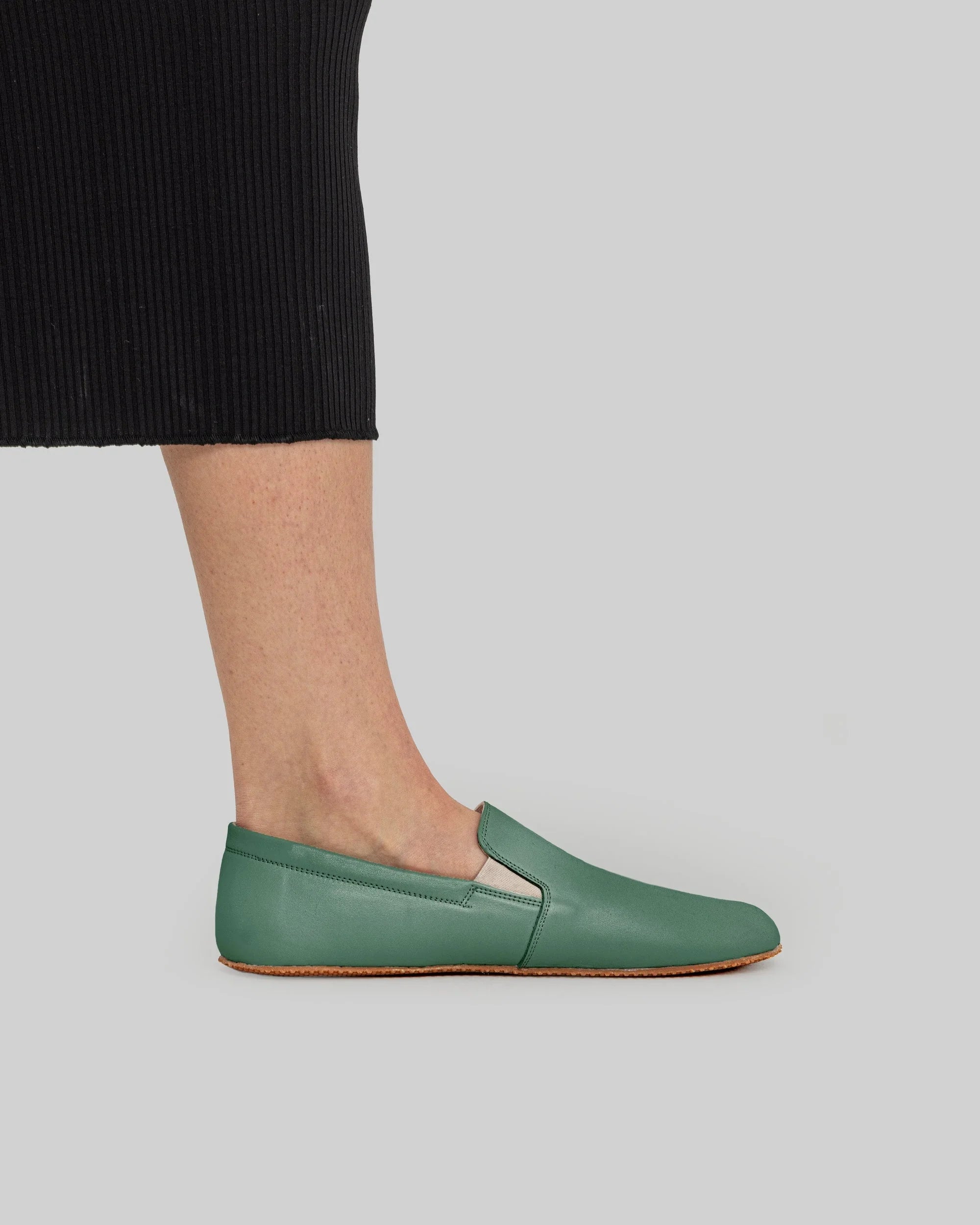 Pair Green Barefoot Shoes - Barefoot Wide Toe Calf Leather | Bespoky