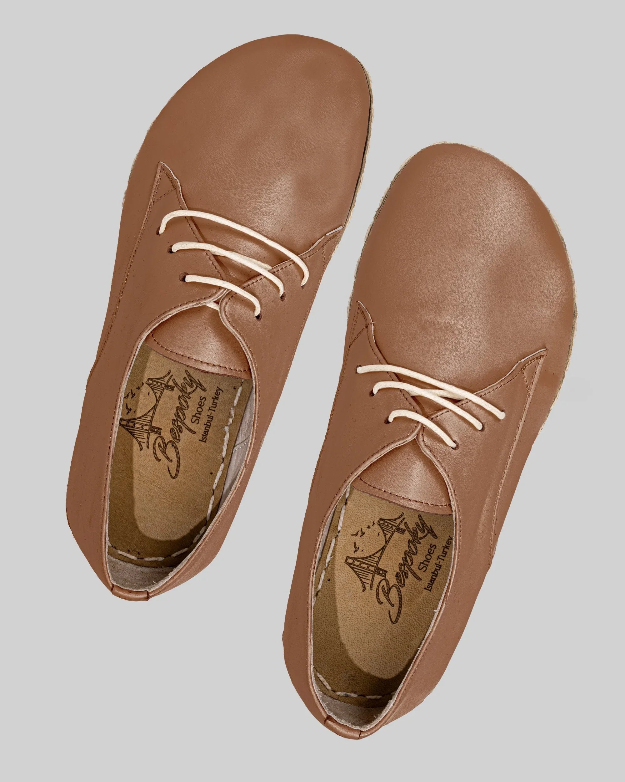 Top view Tan Oxford Shoes - Handcrafted Calf Leather | Bespoky