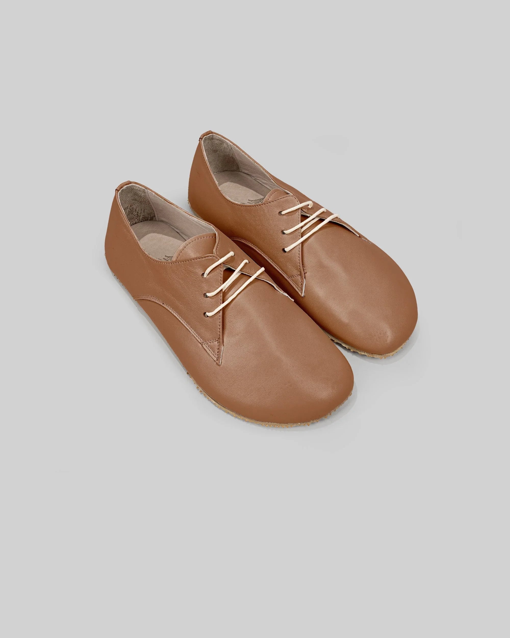 Men's Tan Oxford Shoes - Handcrafted Calf Leather Wide Toe Box | Bespoky