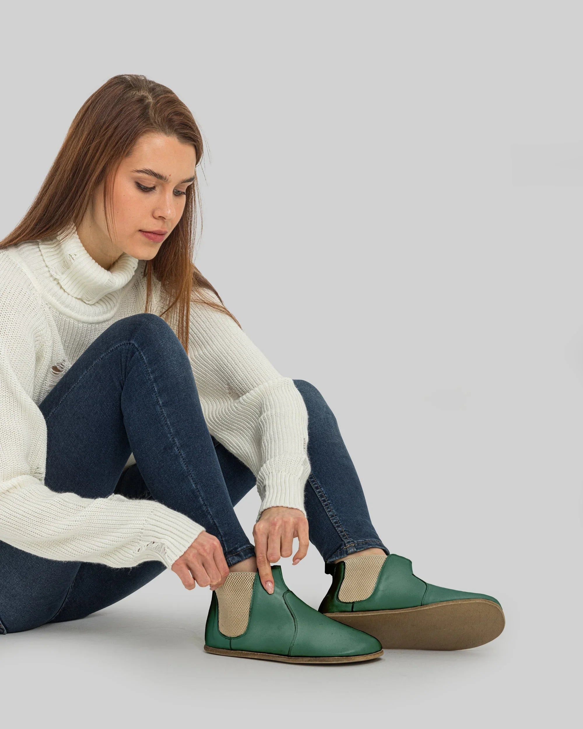 Top view Green Chelsea Boots - Handcrafted Calf Leather | Bespoky