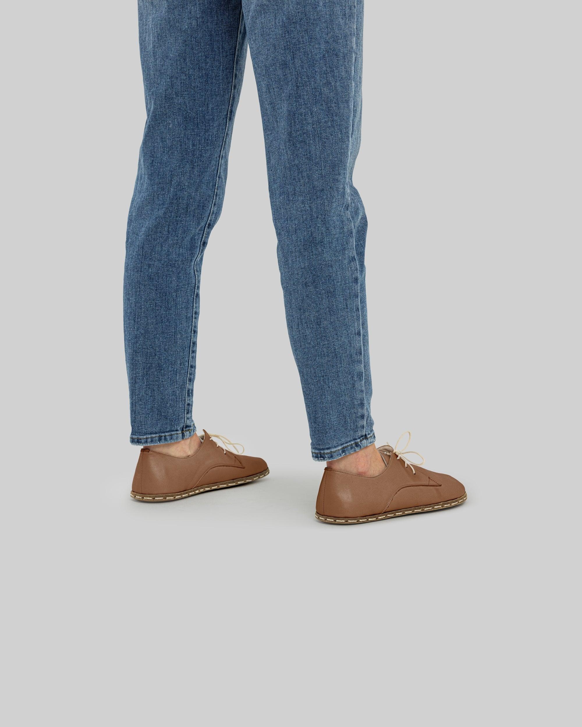 Detail Tan Oxford Shoes - Handcrafted Calf Leather Turkey | Bespoky