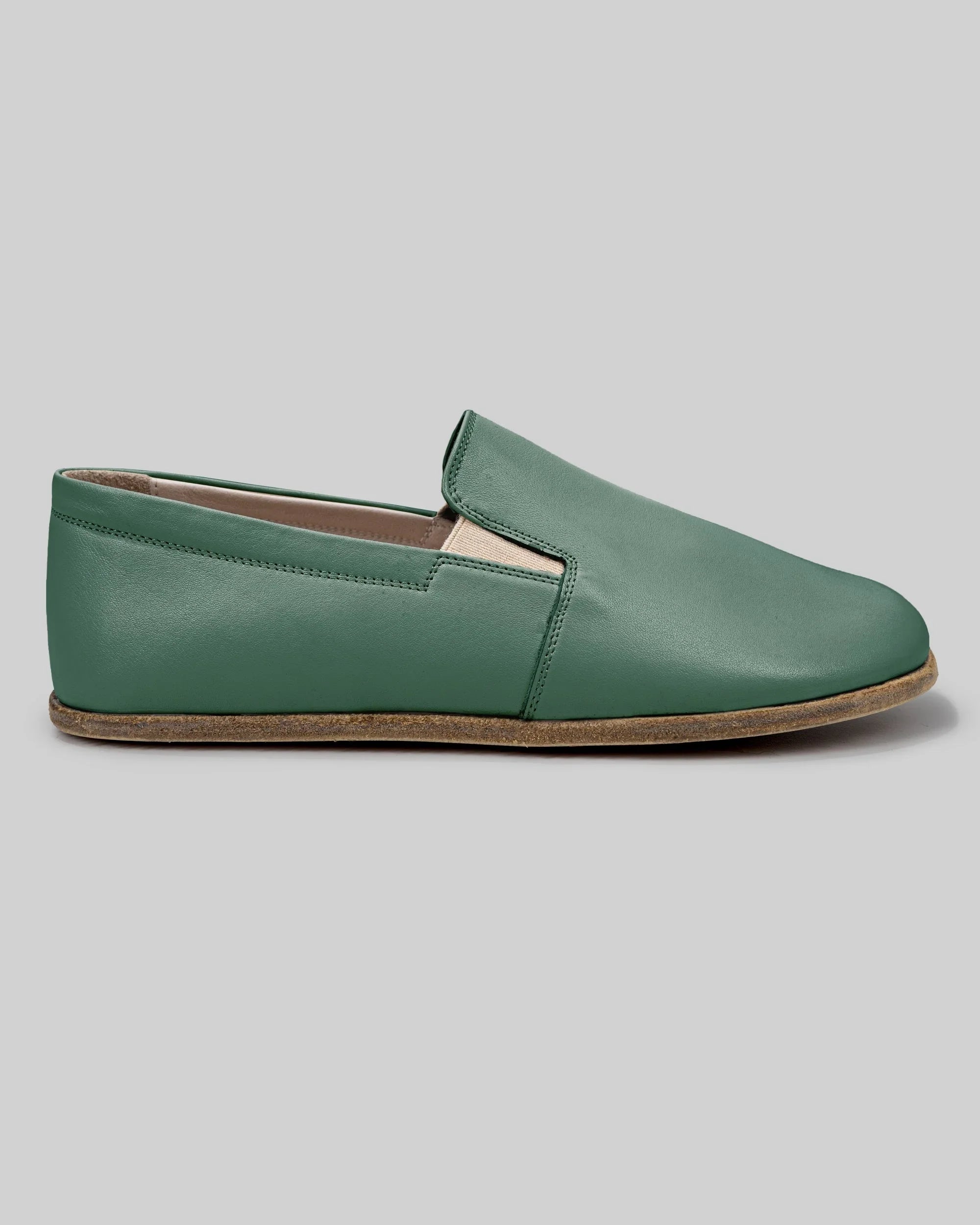 Pair Green Barefoot Shoes - Barefoot Wide Toe Calf Leather | Bespoky